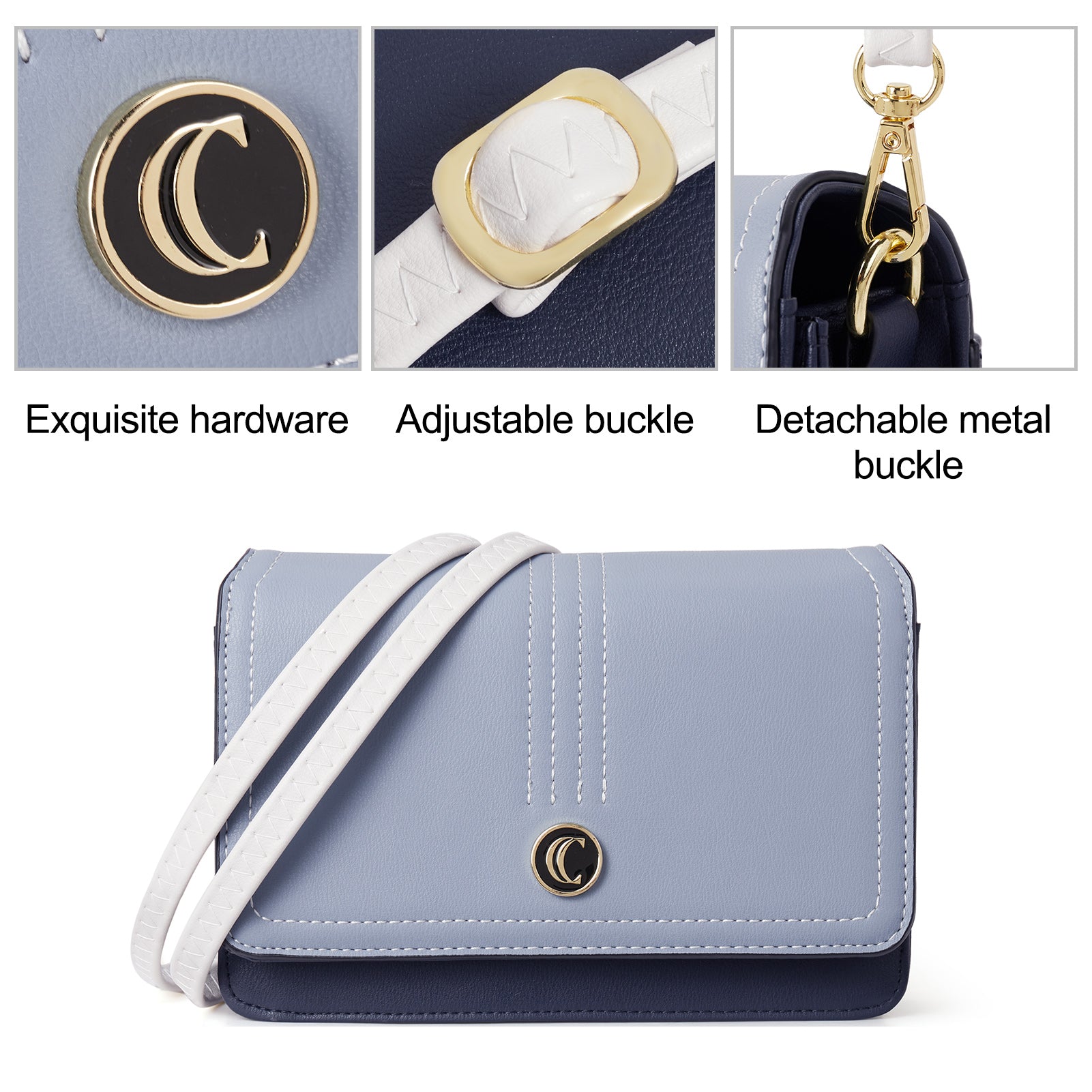 CLUCI Crossbody Purse for Women, Wristlet Wallet, Small Shoulder Bag with Card Slots, Leather Flap Cell phone Clutch