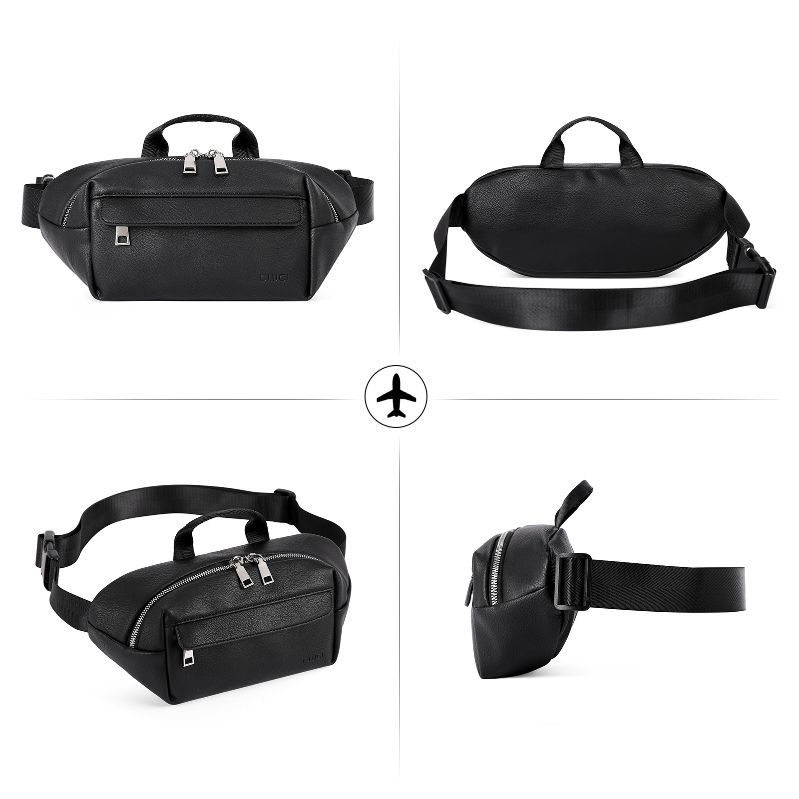 CLUCI Leather Belt Bag Fanny Pack Crossbody Bags for Women Trendy Waist Bag with Adjustable Strap