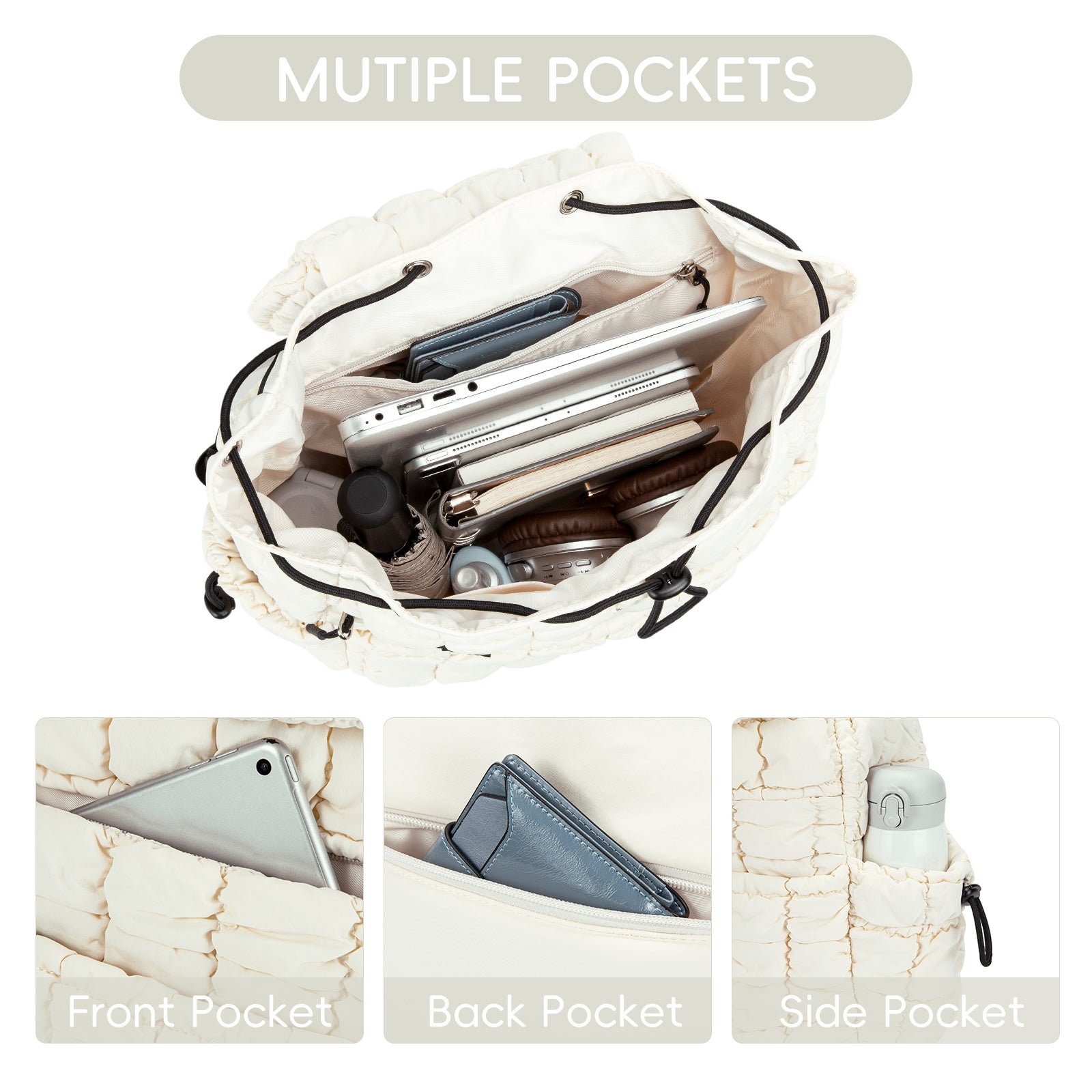 CLUCI Puffy Casual Lightweight Daypack for Women — Travel & Work