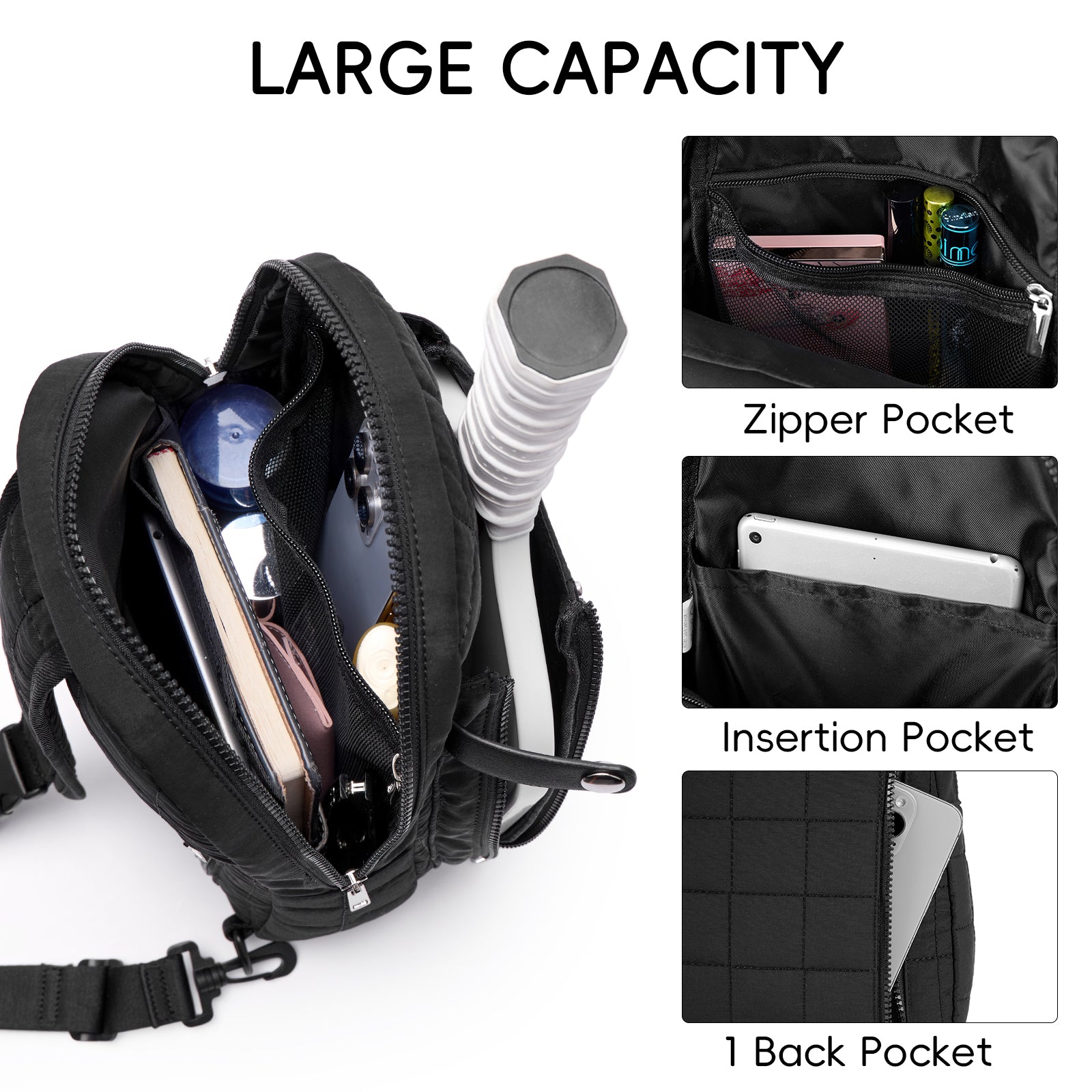 CLUCI Pickleball Puffer Sling Bag for Women