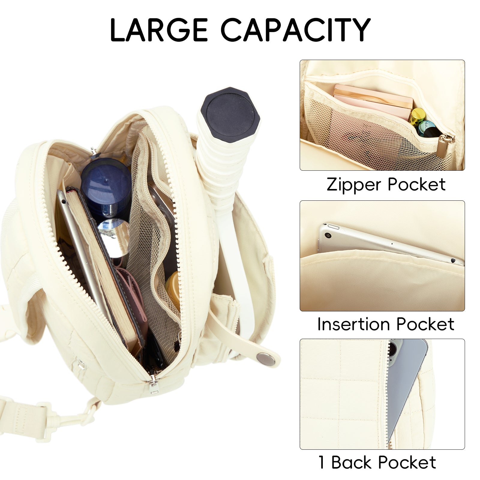 CLUCI Pickleball Puffer Sling Bag for Women