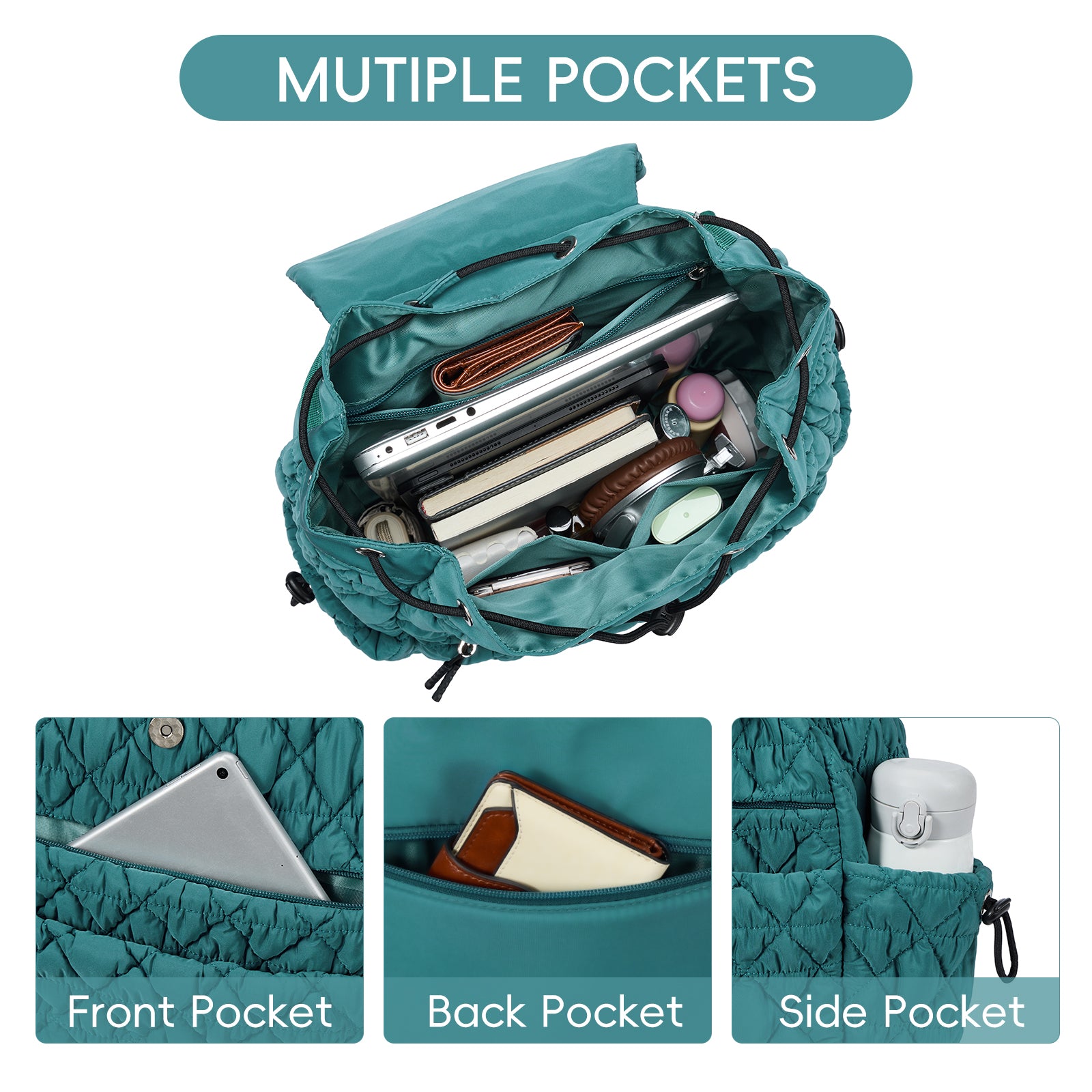 CLUCI Puffy Casual Lightweight Daypack for Women — Travel & Work