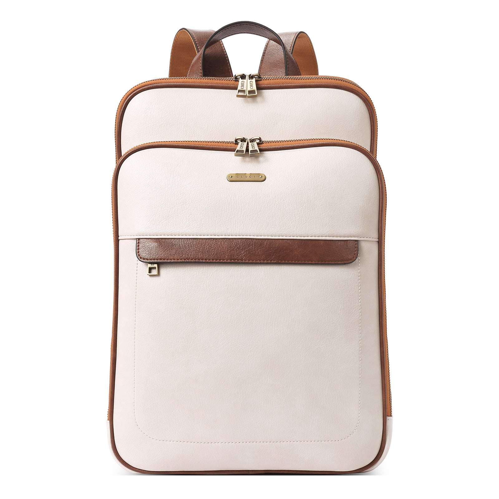 CLUCI Leather Laptop Backpack Purse for Women 15.6 inch Computer Backpack Stylish Travel Bag Daypack