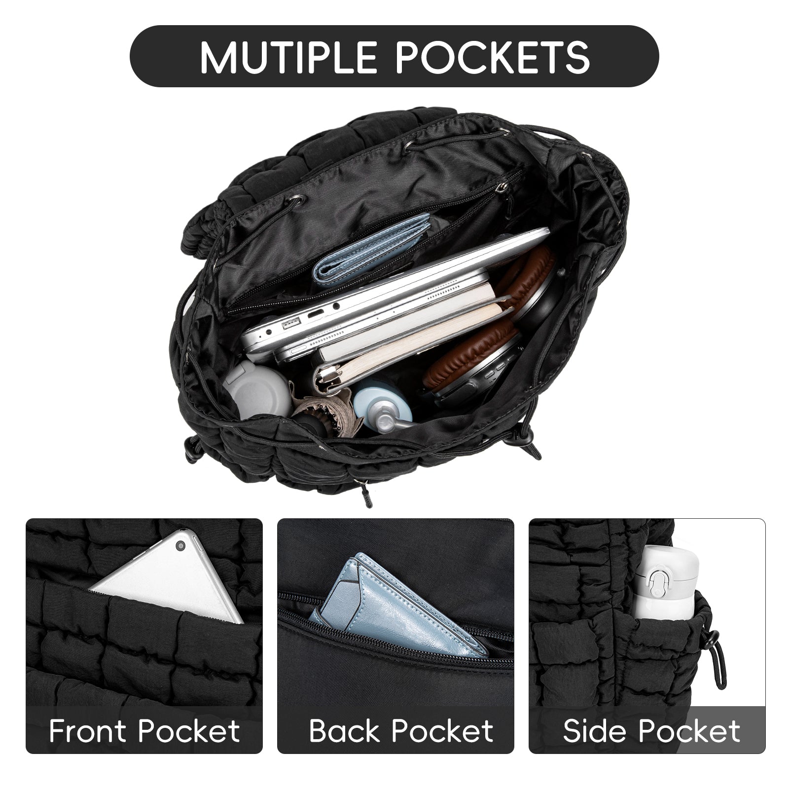 CLUCI Puffy Casual Lightweight Daypack for Women — Travel & Work