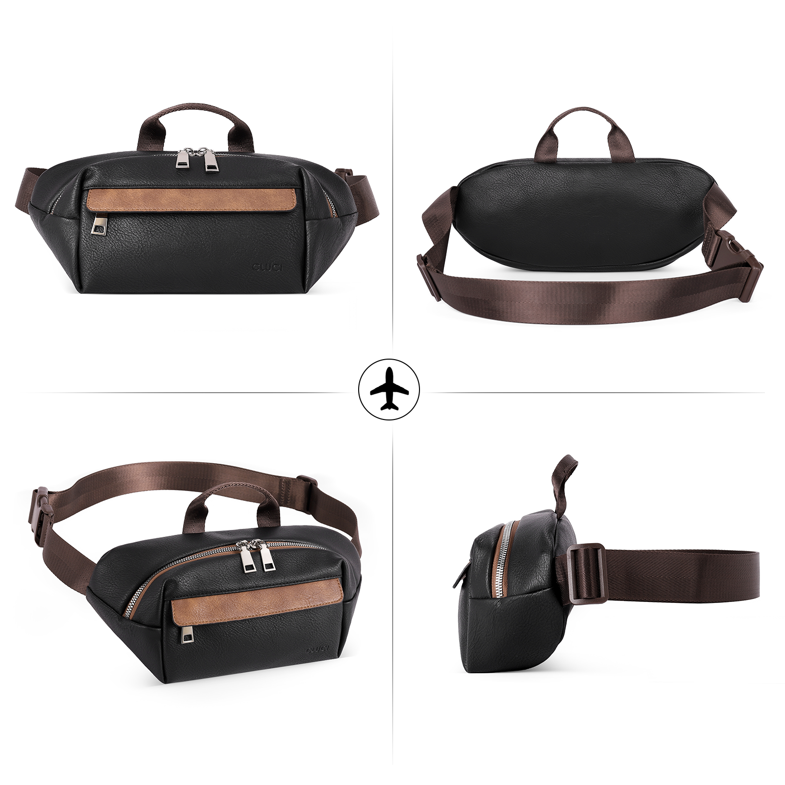 CLUCI Leather Belt Bag Fanny Pack Crossbody Bags for Women Trendy Waist Bag with Adjustable Strap