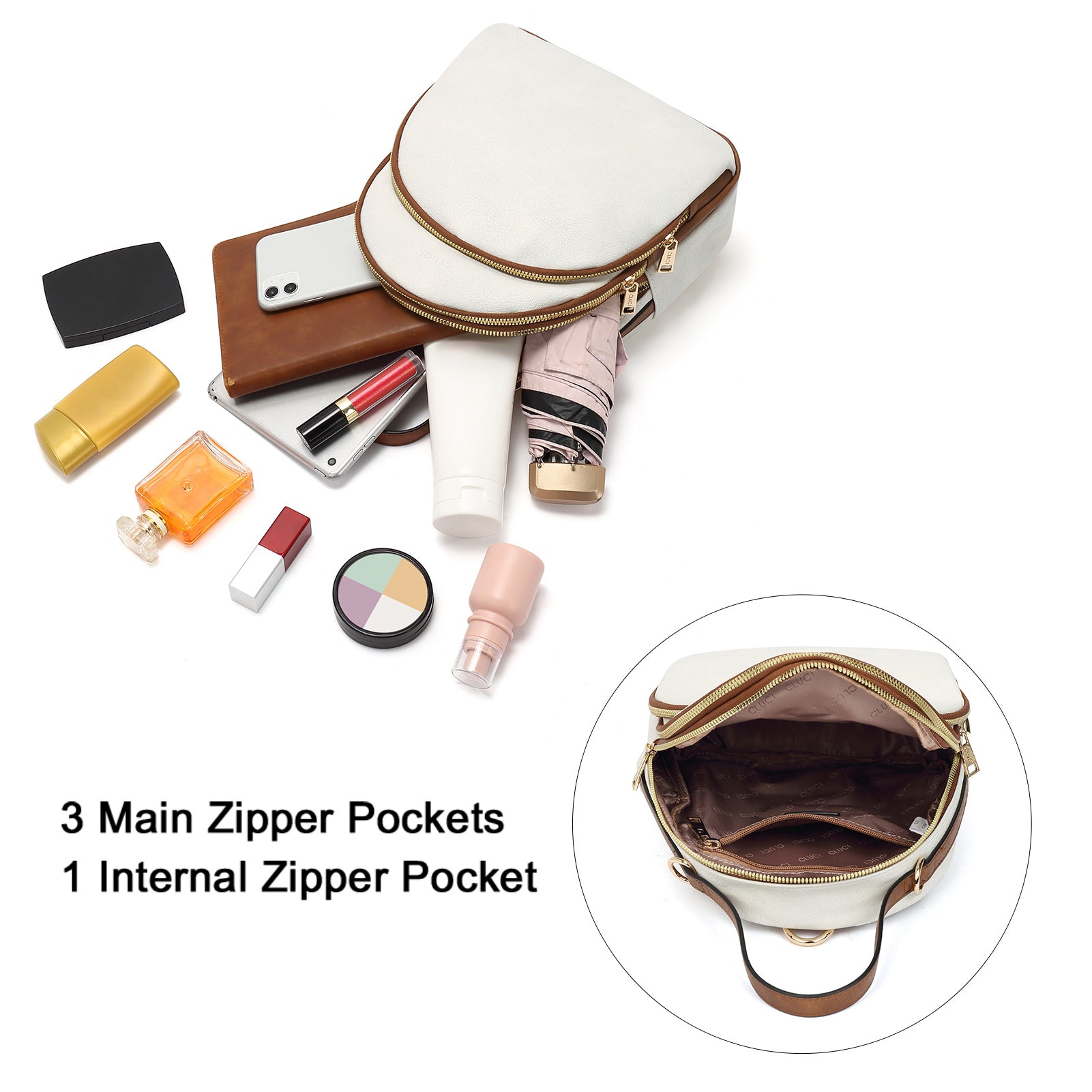 CLUCI Small Backpack Purse for Women Leather Shoulder Bags Lady Fashion Causal Travel Mini Daypack Convertible