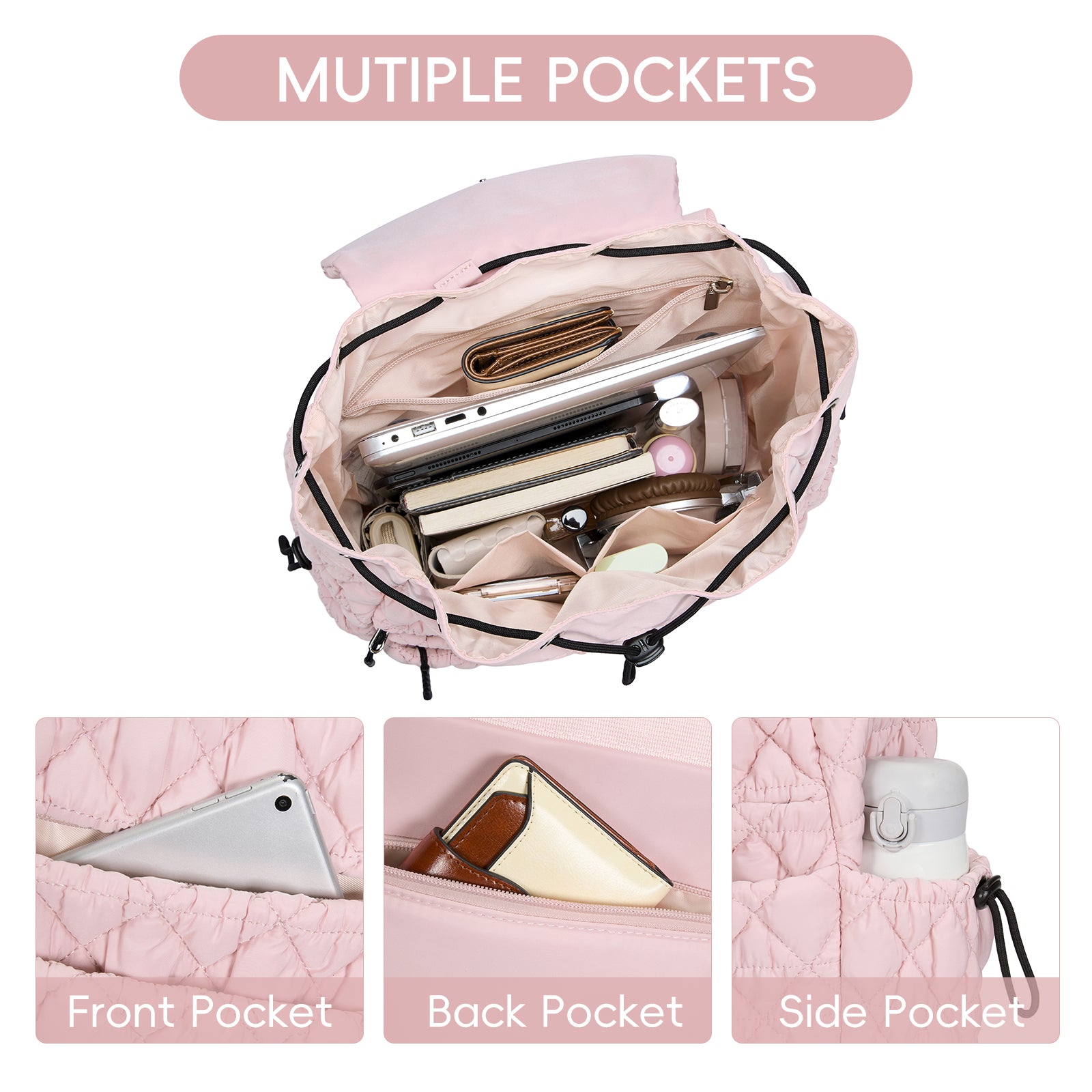 CLUCI Puffy Casual Lightweight Daypack for Women — Travel & Work