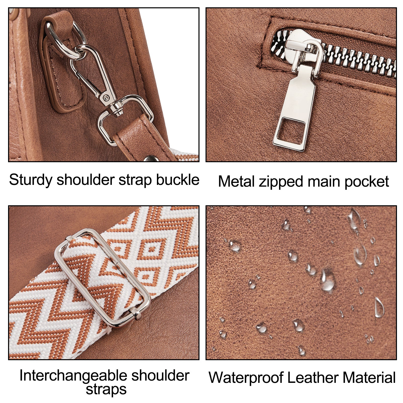 Crossbody Bags for Women With 2 Adjustable Guitar Straps Shoulder Bucket Bags