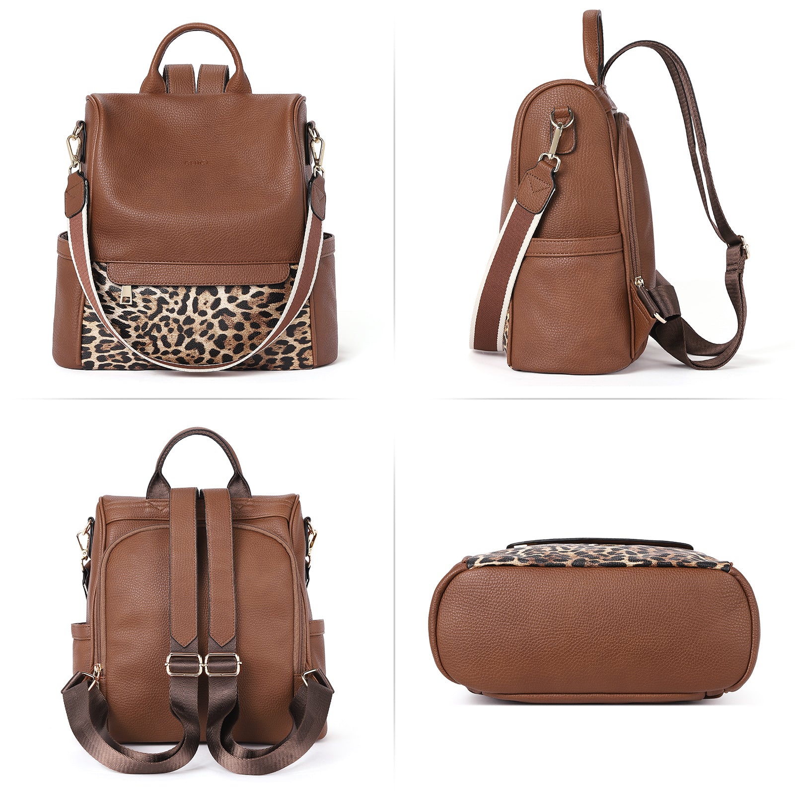 CLUCI Womens Backpack Purse Leather Anti-theft Large Fashion Designer Travel Bag