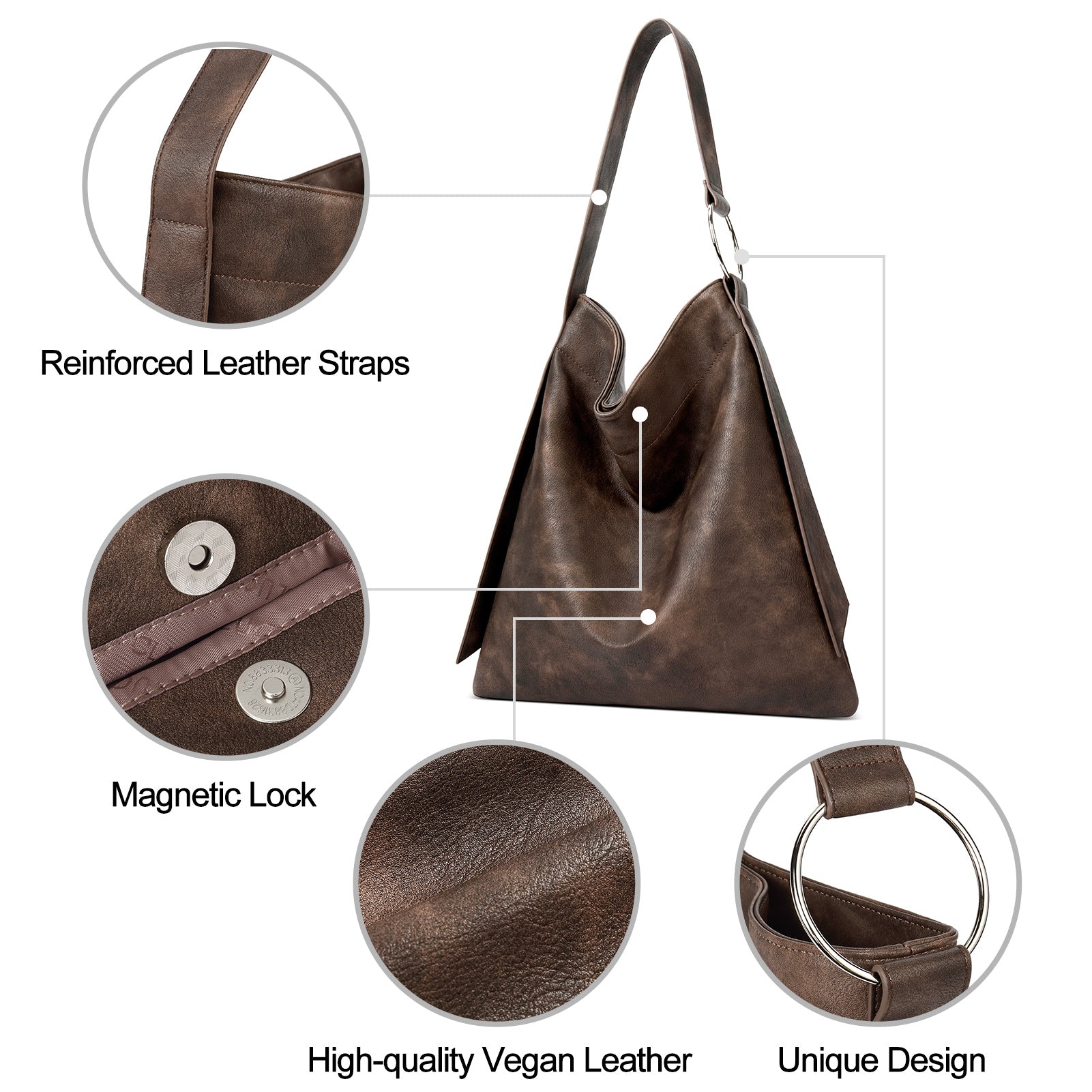 Purses for Women Tote Handbags Vegan Leather Hobo Bags