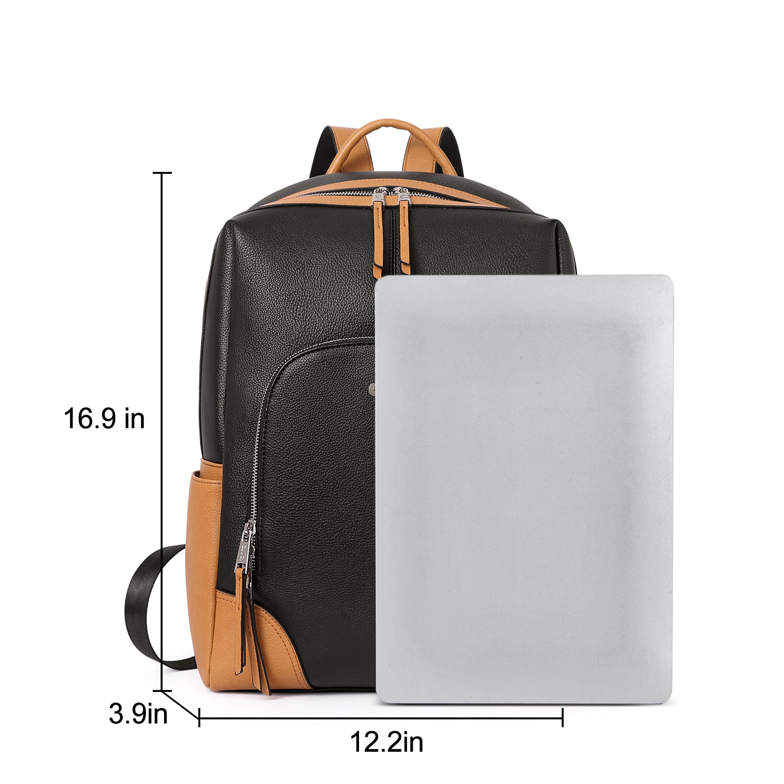 CLUCI Womens Laptop Backpack Leather 15.7 Inch Computer Backpack College Travel Vintage Daypack