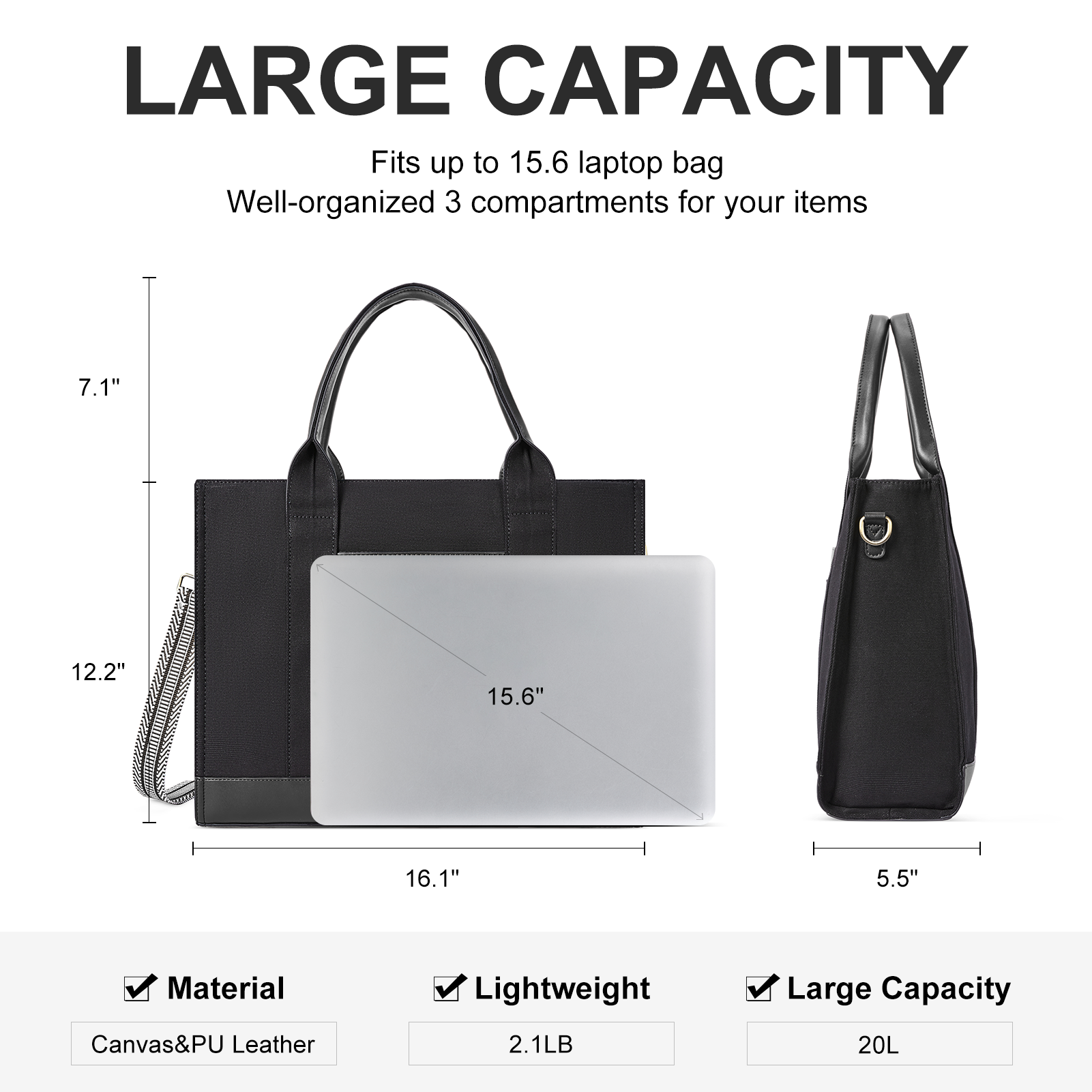 Agatha Women's Canvas Laptop Totes
