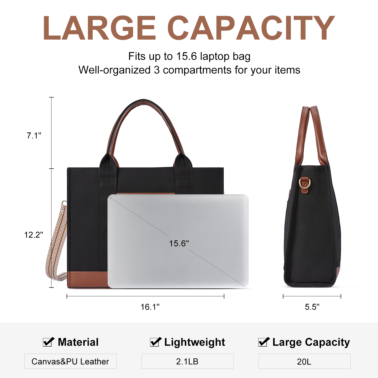 Agatha Women's Canvas Laptop Totes