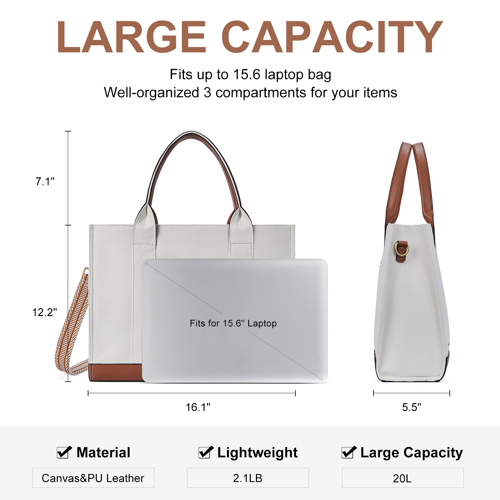 Agatha Women's Canvas Laptop Totes