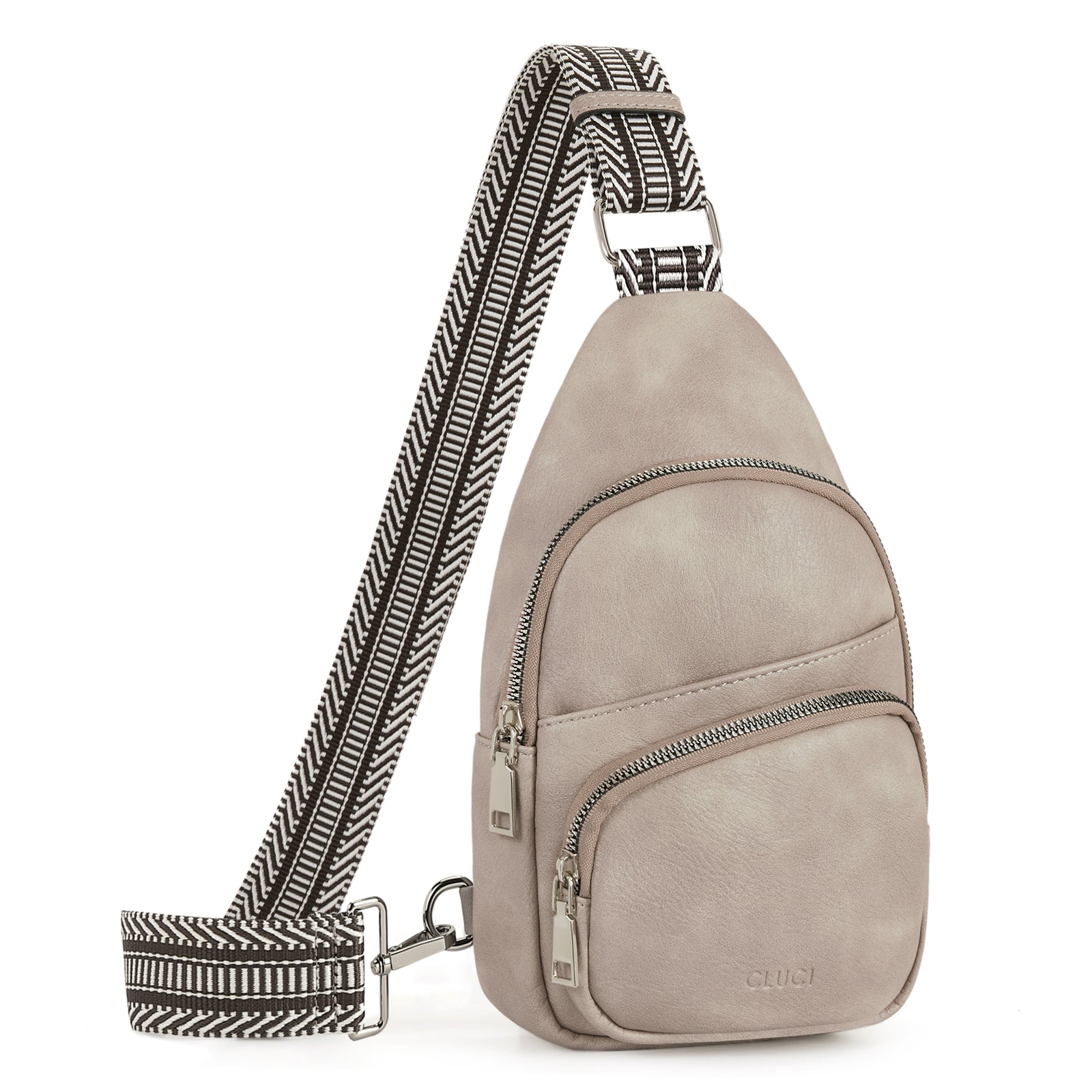 CLUCI Leather Sling Bag With Guitar Strap