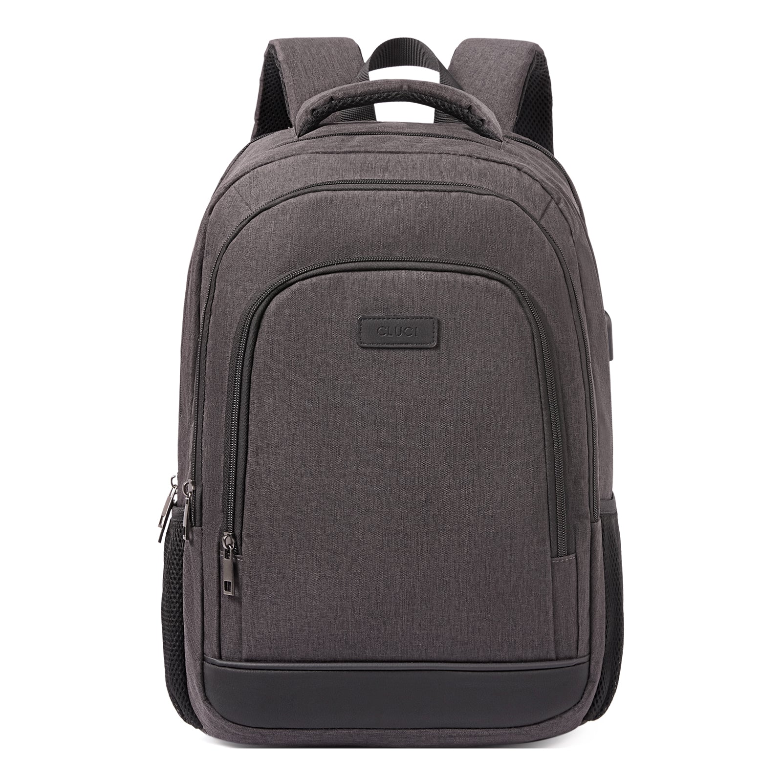 CLUCI Laptop School Backpack Water Resistant for Travel Work Fits 15.6" Laptop Business Computer with USB Charging Port