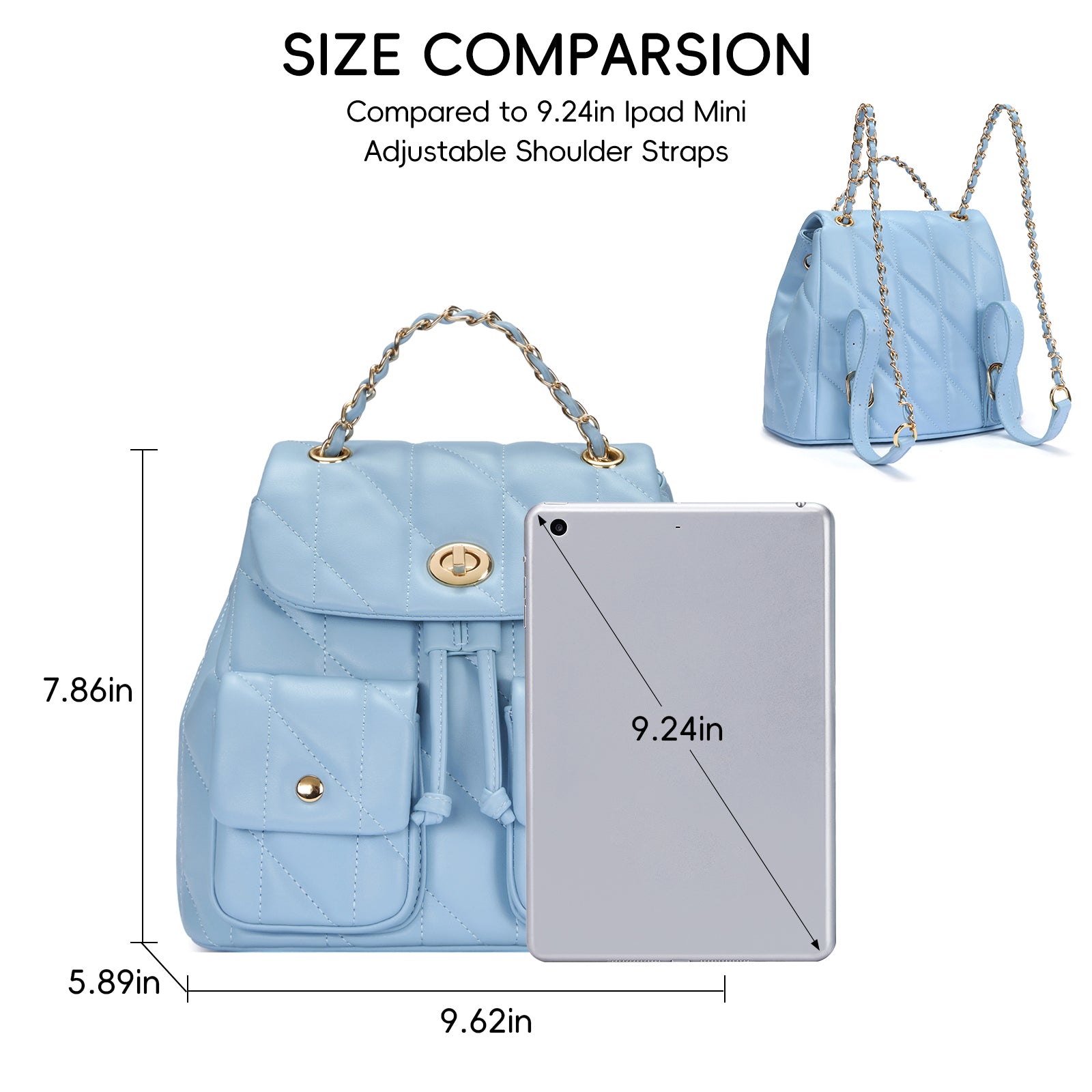 CLUCI Small Backpack Purse for Women,Mini Vegan Leather Tabby Backpack for Woman Quilted Bookbag Crossbody Bag