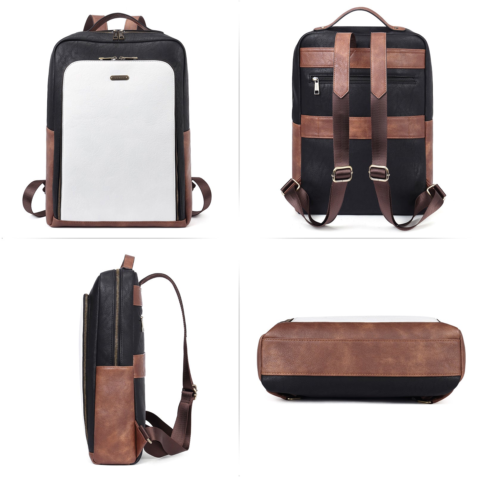 CLUCI Leather Laptop Backpack for Women 15.6 inch Computer Bag Large Travel Vintage College Daypack Business Bags