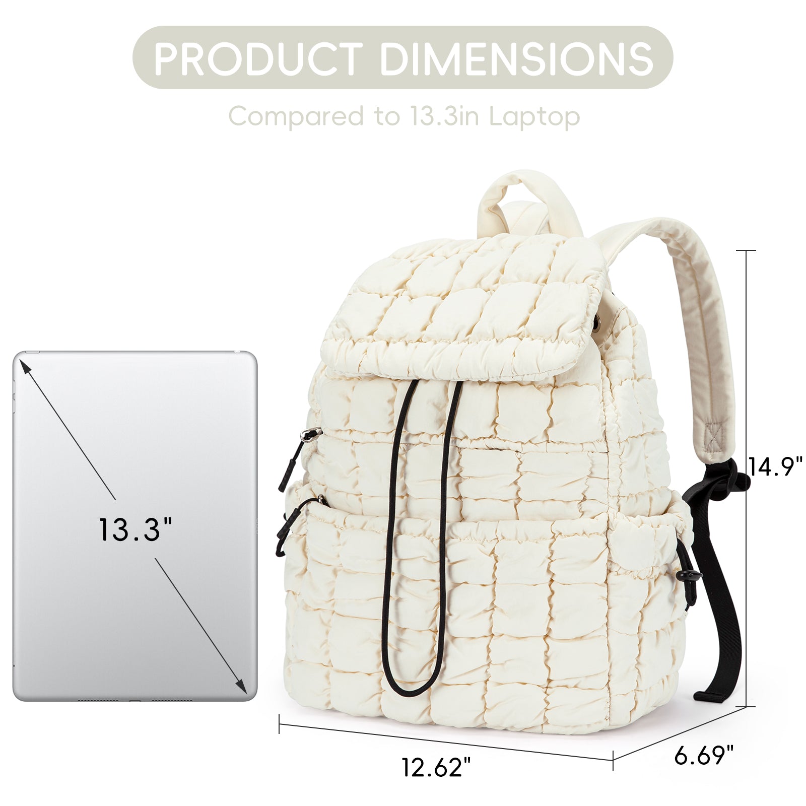 CLUCI Puffy Casual Lightweight Daypack for Women — Travel & Work