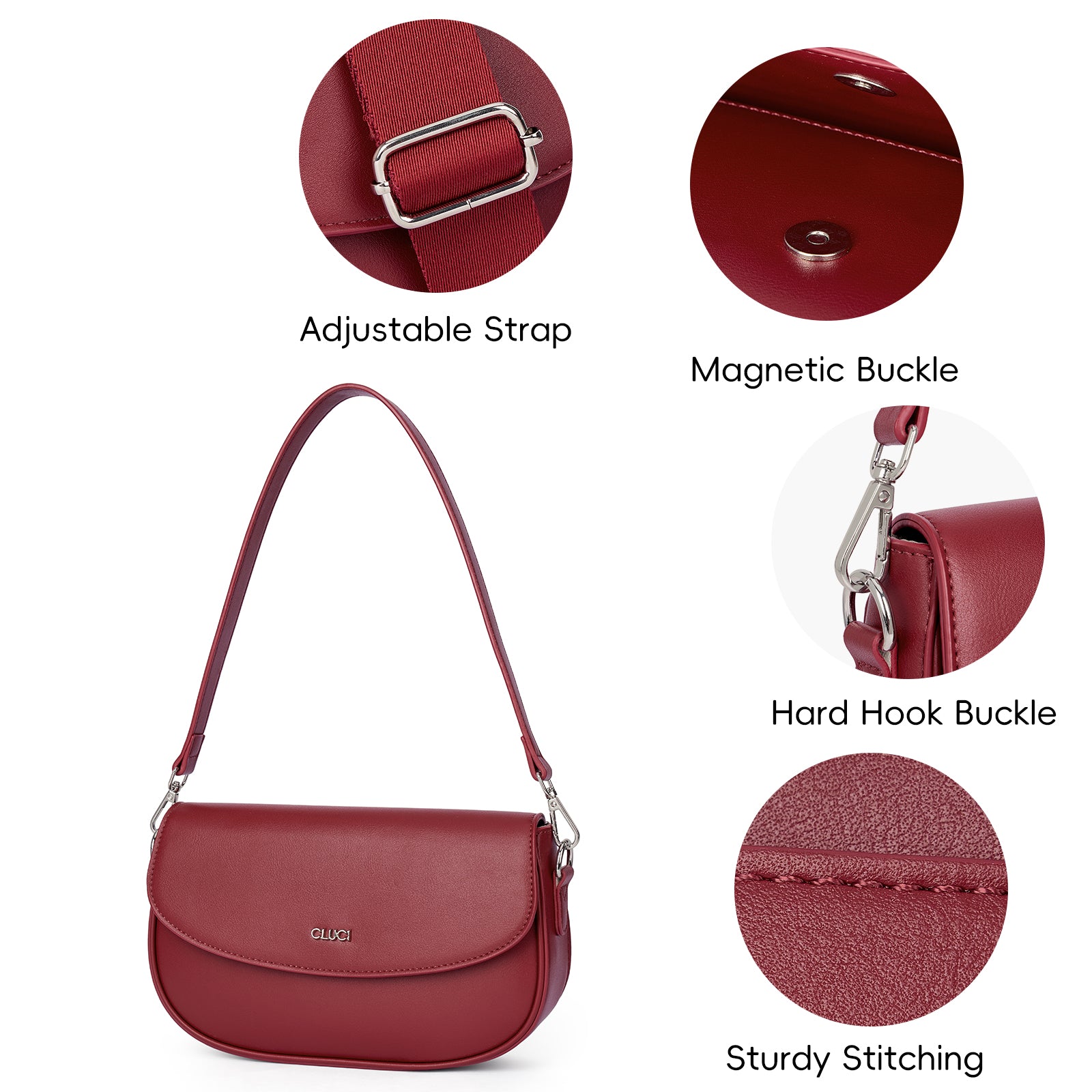 Small Shoulder Bag Cute Clutch Designer Leather Tote Crossbody Bag