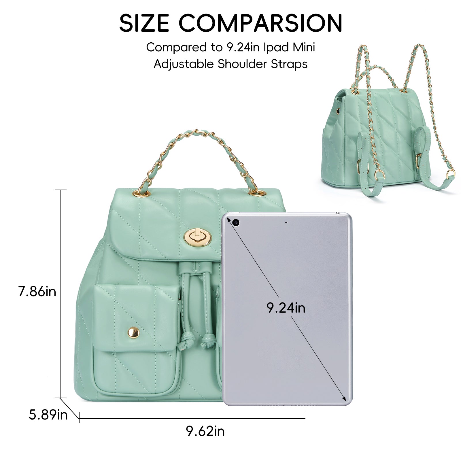 CLUCI Small Backpack Purse for Women,Mini Vegan Leather Tabby Backpack for Woman Quilted Bookbag Crossbody Bag