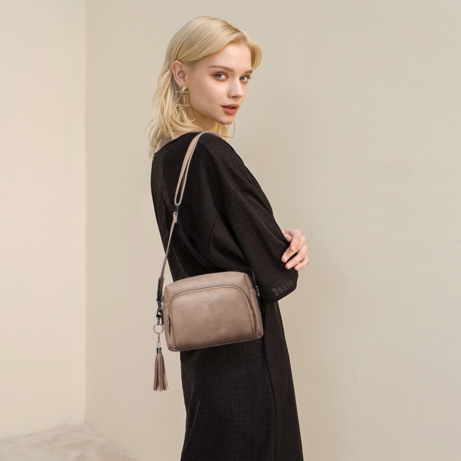 Crossbody Purses for Women Vegan Leather Crossbody Bags with Adjustable Wide Strap