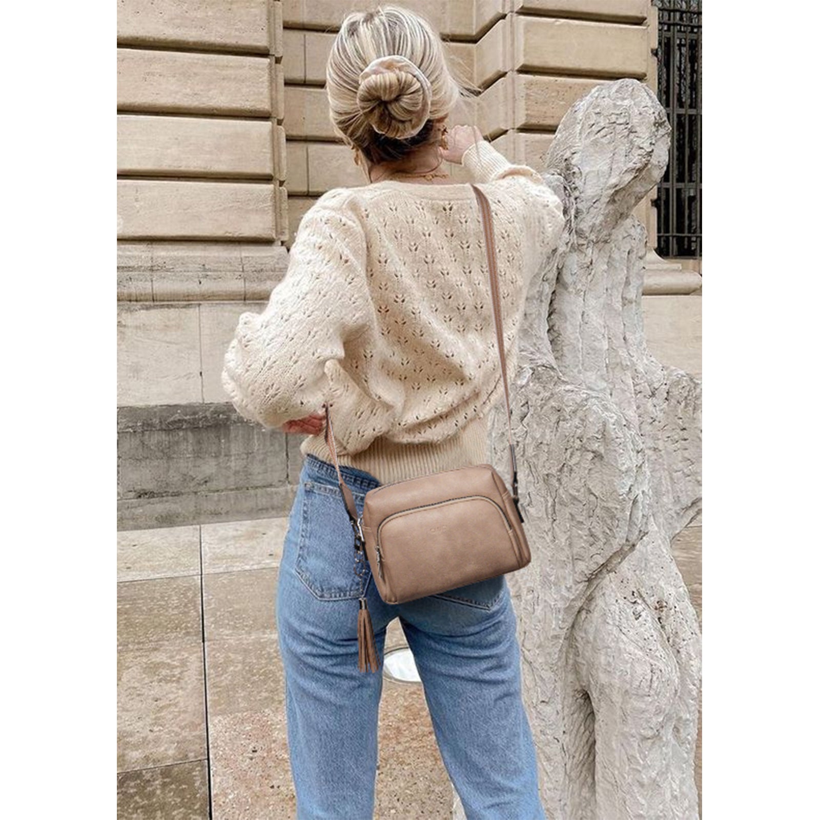 Crossbody Purses for Women Vegan Leather Crossbody Bags with Adjustable Wide Strap