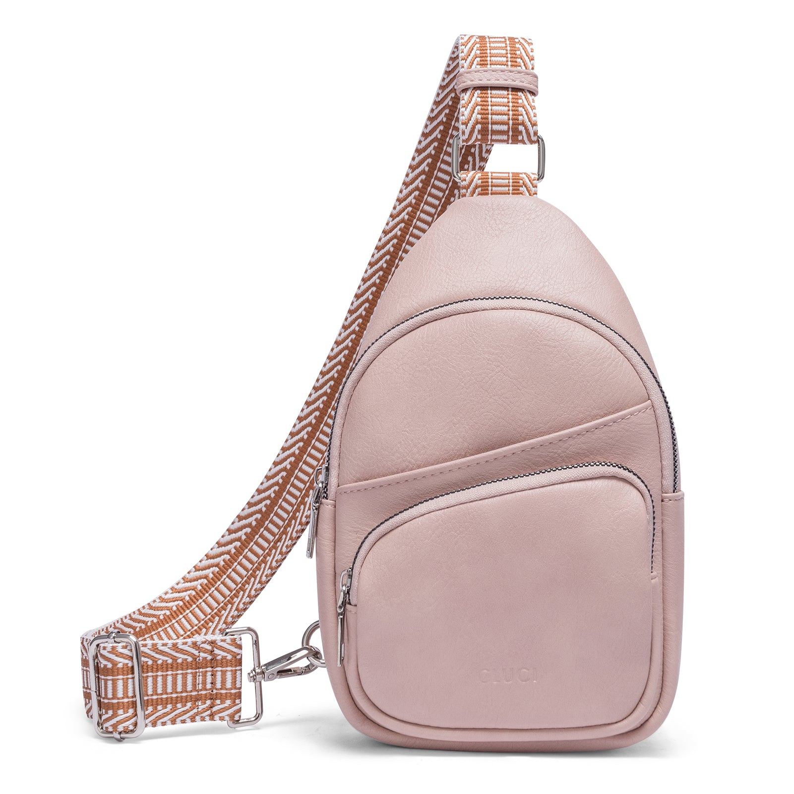 CLUCI Leather Sling Bag With Guitar Strap