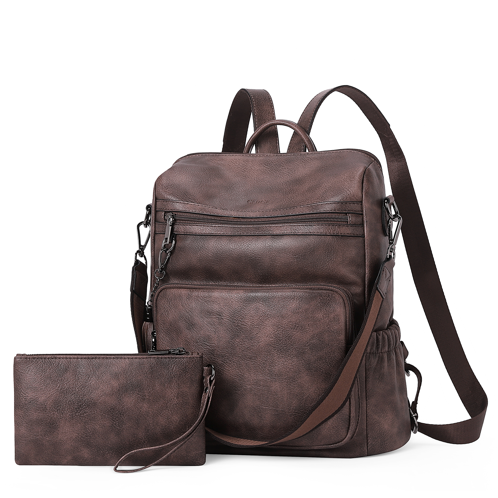 CLUCI Backpack Purse for Women Fashion Leather Designer Travel Large Ladies Shoulder Bags with Tassel