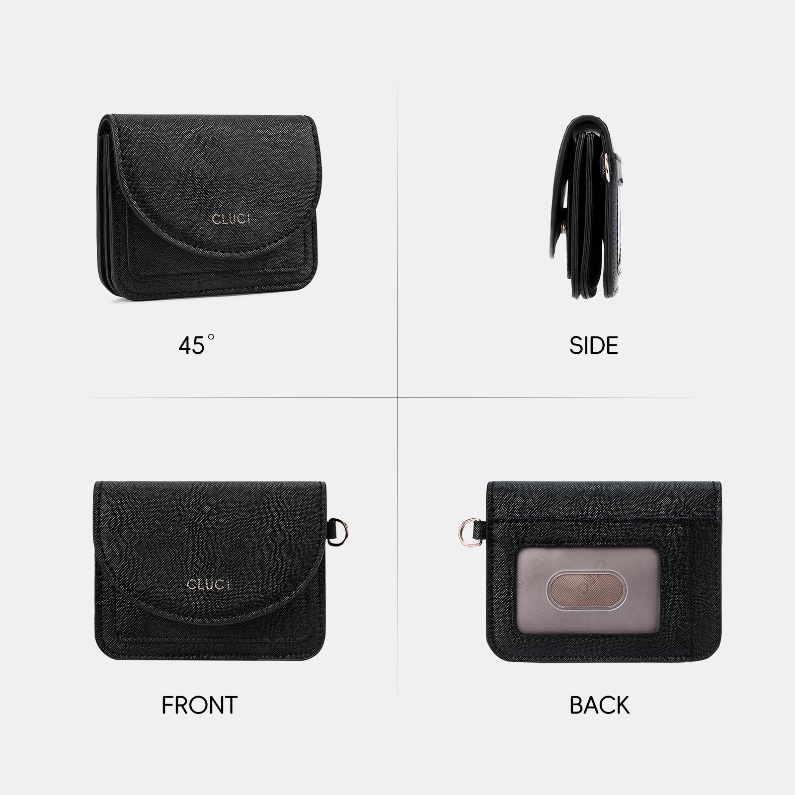 Small Leather Women Wallet | RFID Blocking Card Holder with Wrist Strap