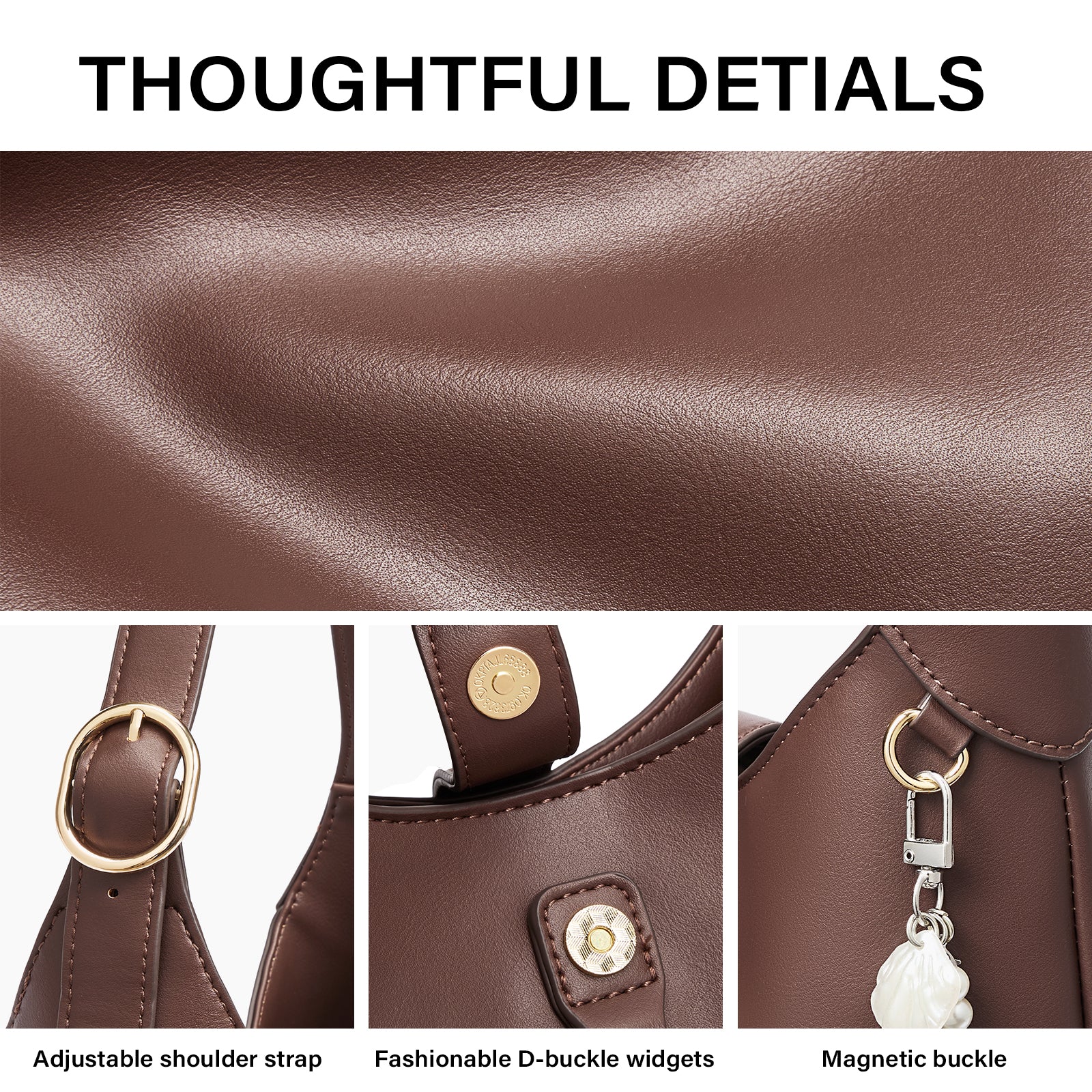 Cluci Luxe Soft Leather Hobo Bags for Women with Adjustable Strap