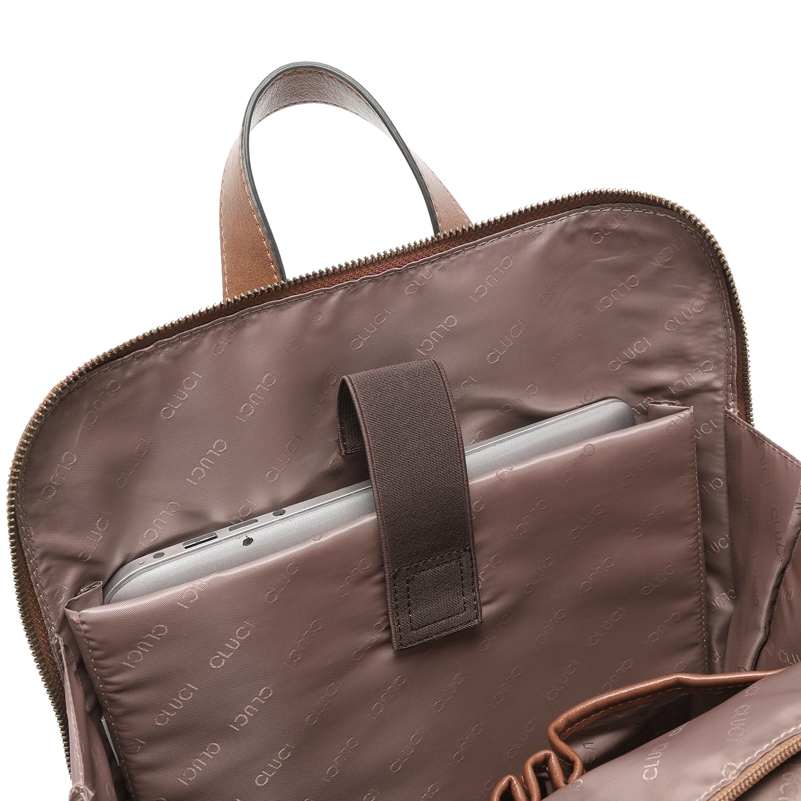 CLUCI Leather Laptop Backpack for Women 15.6 inch Computer Backpack Stylish Travel Backpack Purse for Women Work Daypack Bag