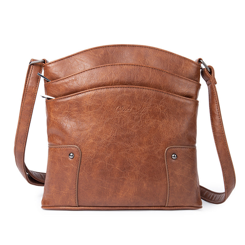 Amos Triple Pockets Vintage Crossbody Bag
