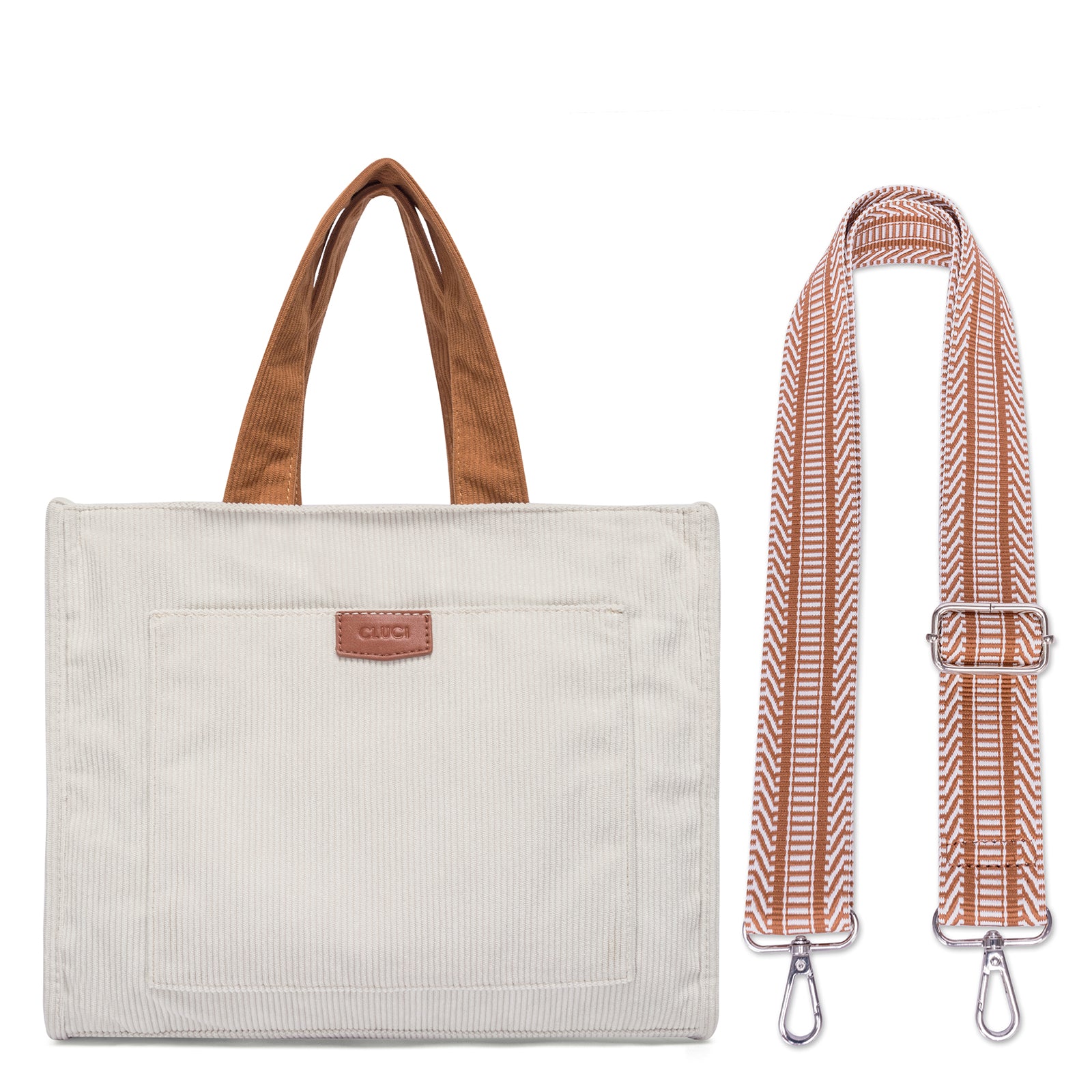 Wide Purse Strap Crossbody Purses Adjustable Replacement Shoulder Handbag Strap—Beige with Brown