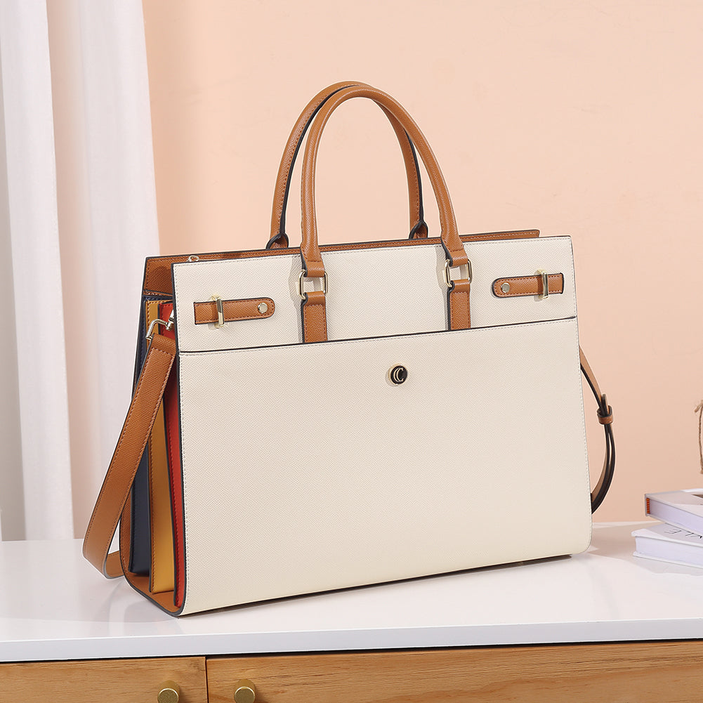CLUCI Briefcase for Women Leather Laptop 15.6 Inch Business Ladies Work Computer Tote Bags