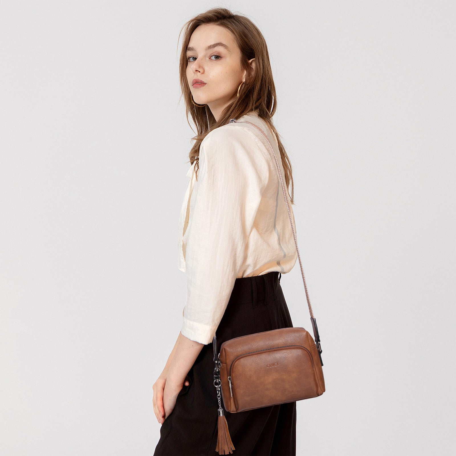 Crossbody Purses for Women Vegan Leather Crossbody Bags with Adjustable Wide Strap