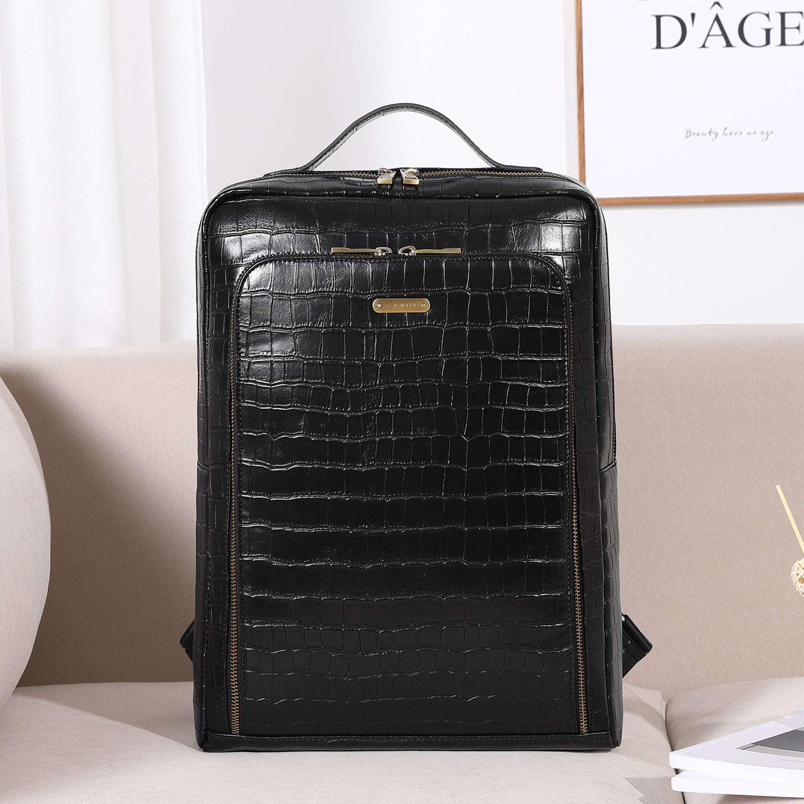 CLUCI Leather Laptop Backpack for Women 15.6 inch Computer Bag Large Travel Vintage College Daypack Business Bags