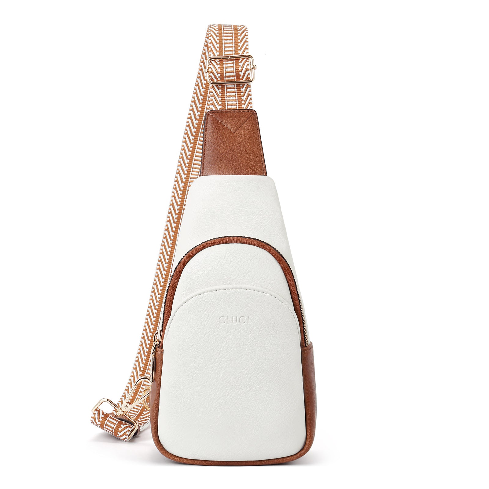 CLUCI Faux Leather Small Sling Bag Fashion Waist Packs with Guitar Strap for Women's Fanny Packs