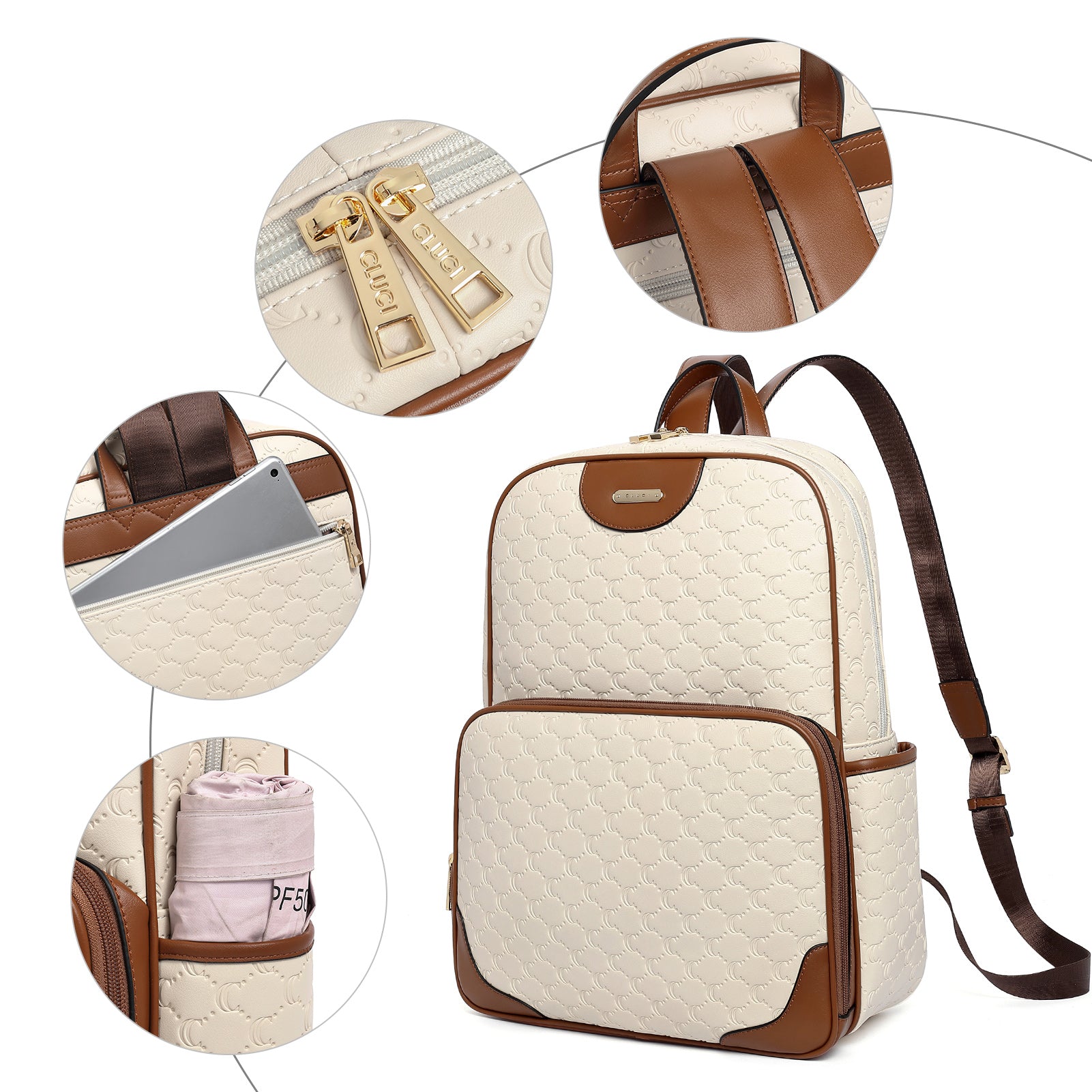Koch Vegan Womens Designer Laptop Backpack With Luggage Strap