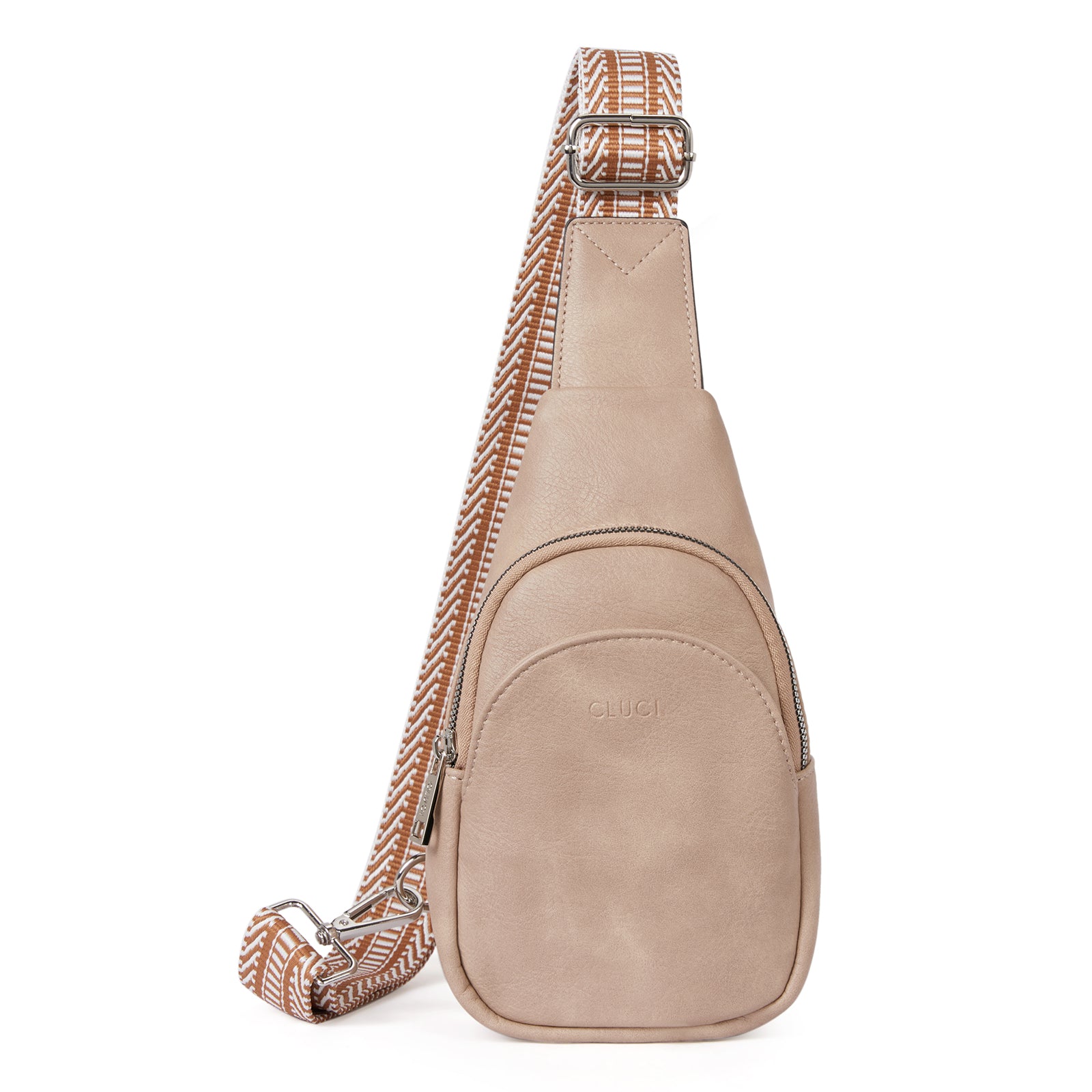 CLUCI Faux Leather Small Sling Bag Fashion Waist Packs with Guitar Strap for Women's Fanny Packs