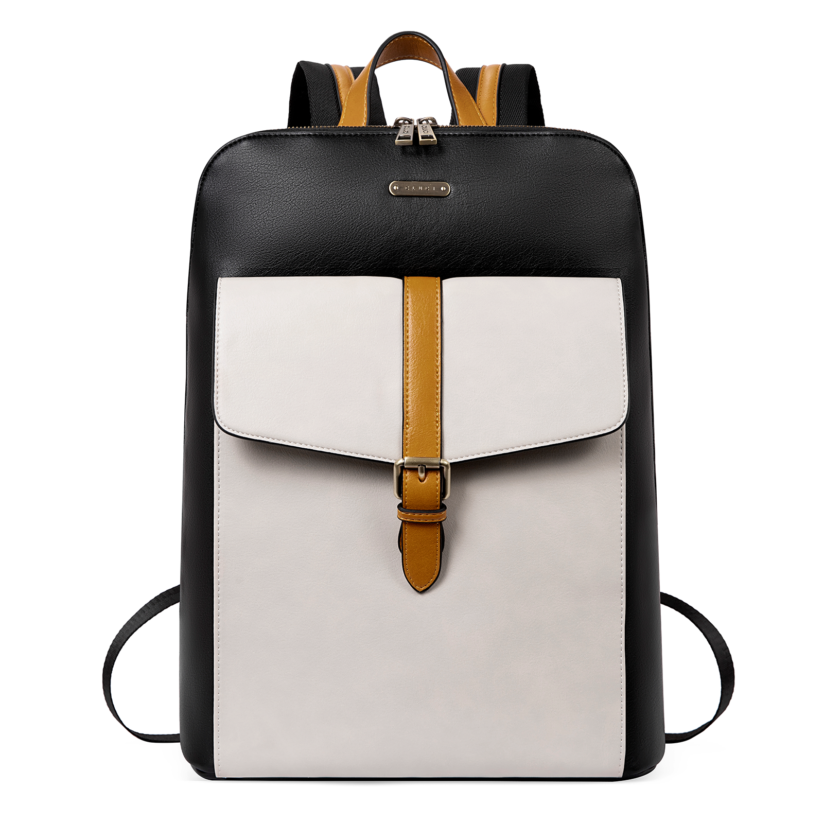 CLUCI Leather Laptop Backpack for Women 15.6 inch Computer Backpack Stylish Travel Backpack Purse for Women Work Daypack Bag
