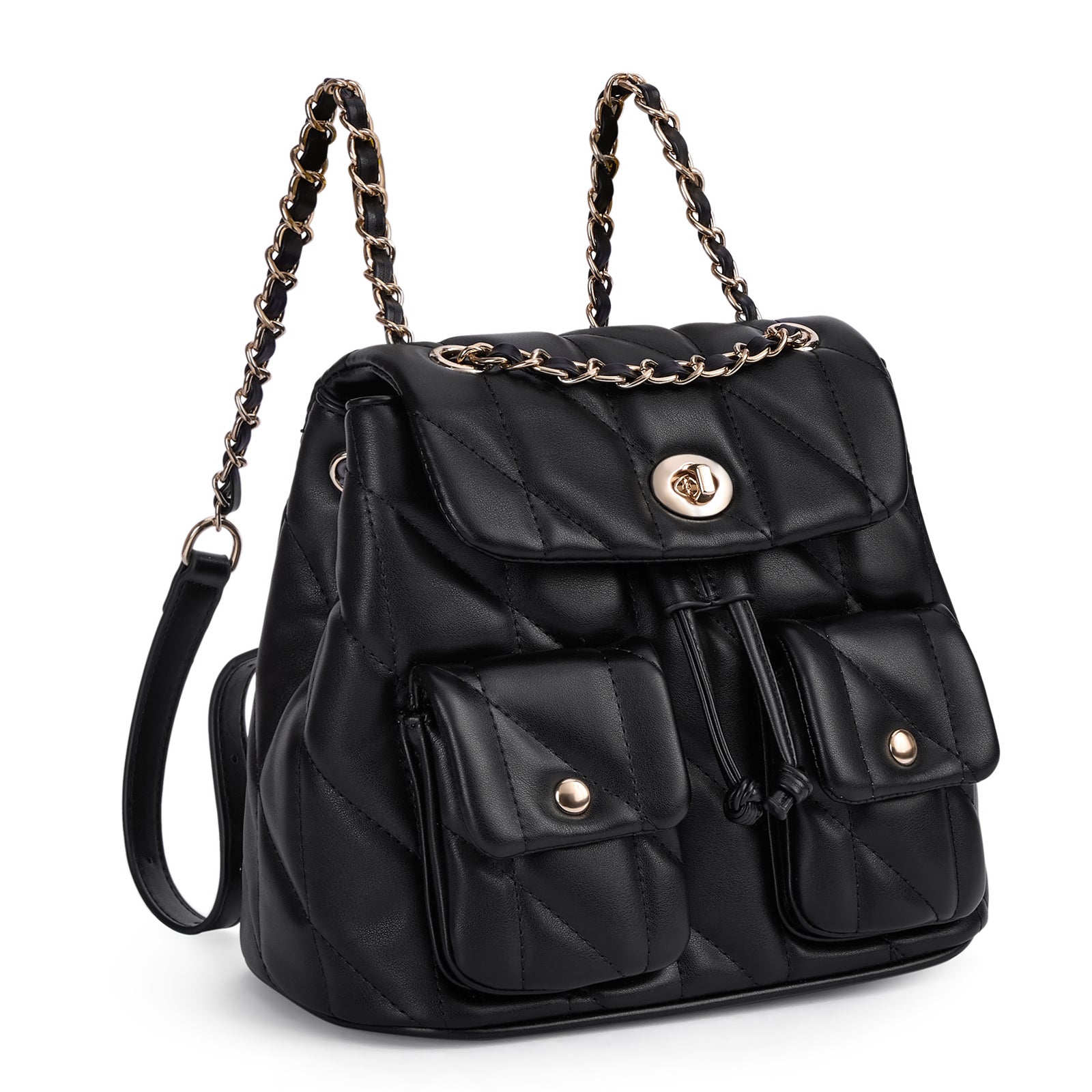 CLUCI Small Backpack Purse for Women,Mini Vegan Leather Tabby Backpack for Woman Quilted Bookbag Crossbody Bag