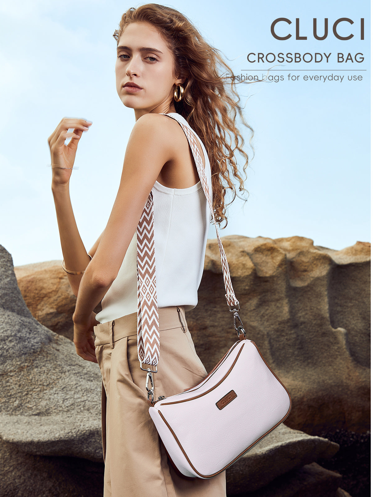 Small Crossbody Purses for Women Vegan Leather with 2 Wide Straps