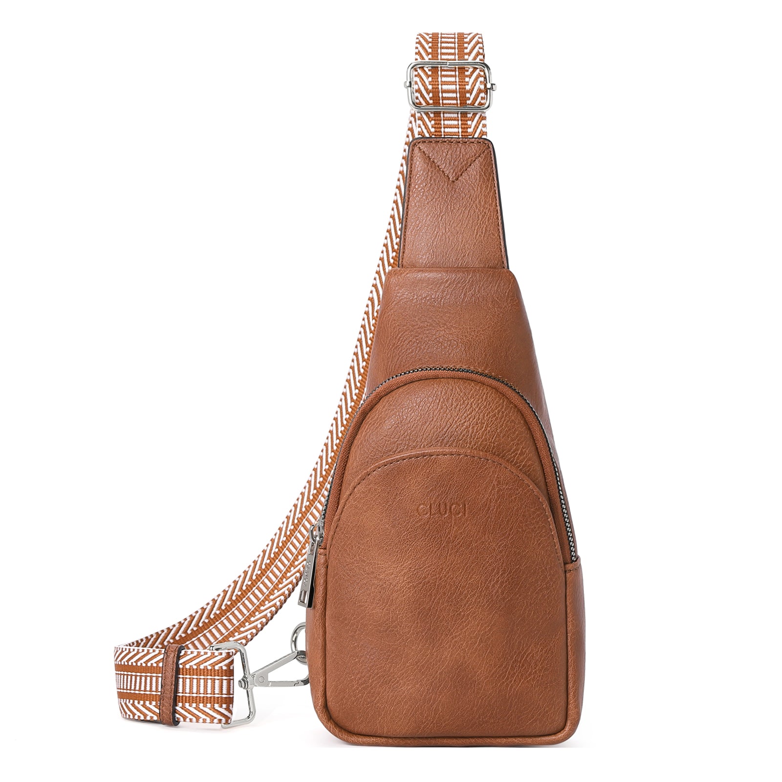 CLUCI Faux Leather Small Sling Bag Fashion Waist Packs with Guitar Strap for Women's Fanny Packs