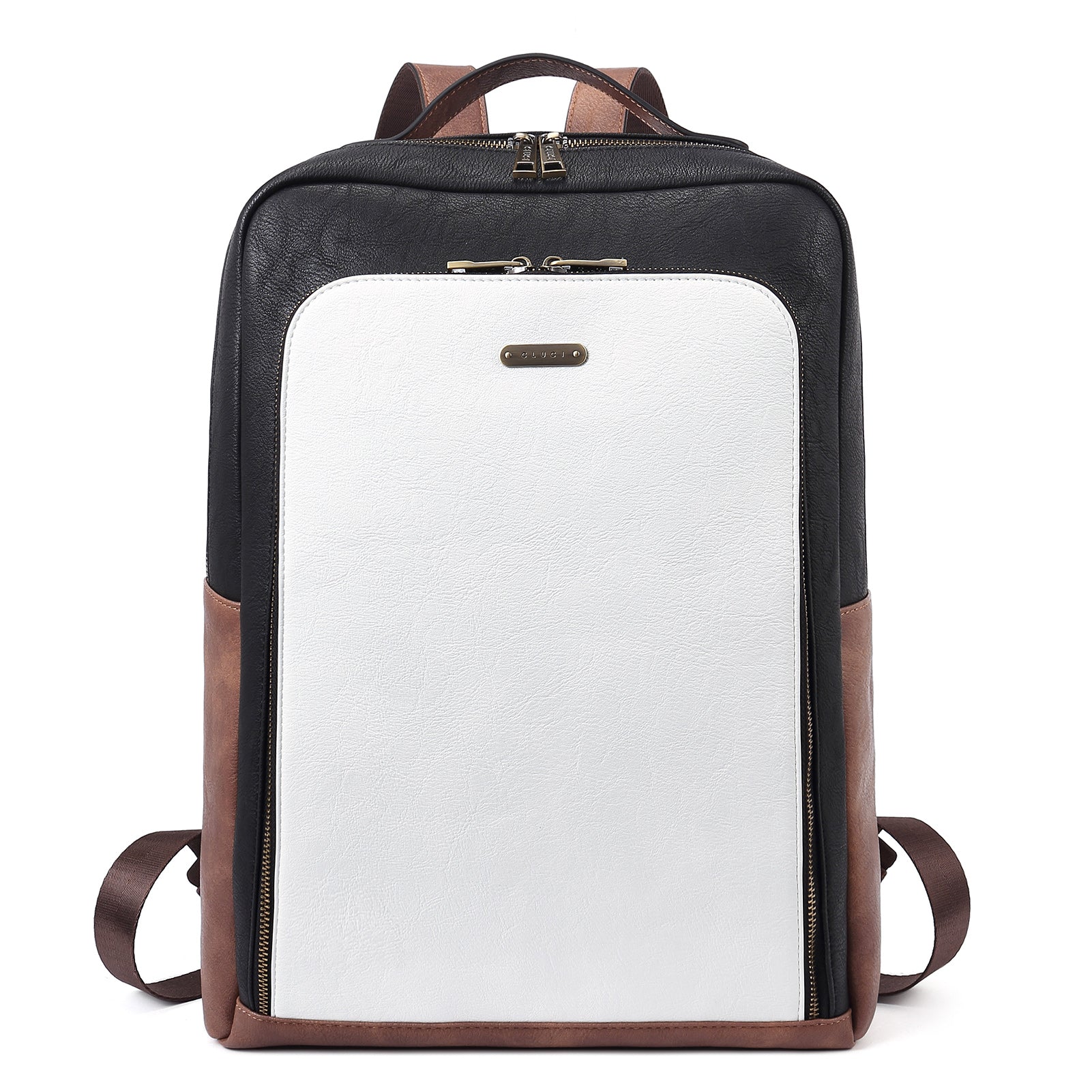 CLUCI Leather Laptop Backpack for Women 15.6 inch Computer Bag Large Travel Vintage College Daypack Business Bags