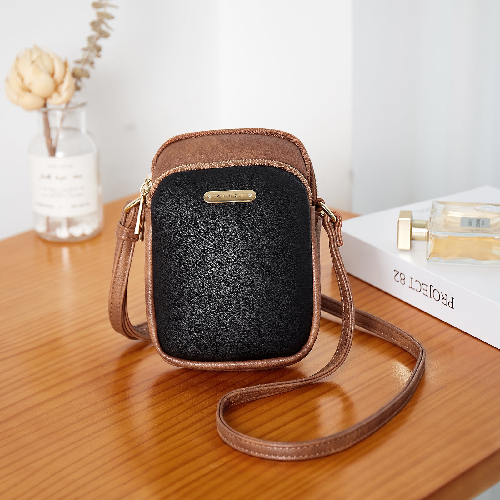 CLUCI Cell Phone Crossbody Bags for Women Small Phone Bag Purse Dome Leather Handbag Designer Travel Wallet
