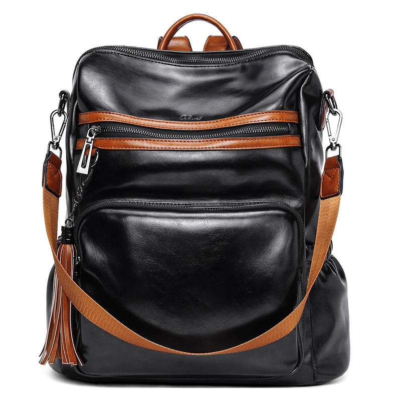 Greene Women's Leather Backpack Purse For Commuting | Two-Toned Vintage