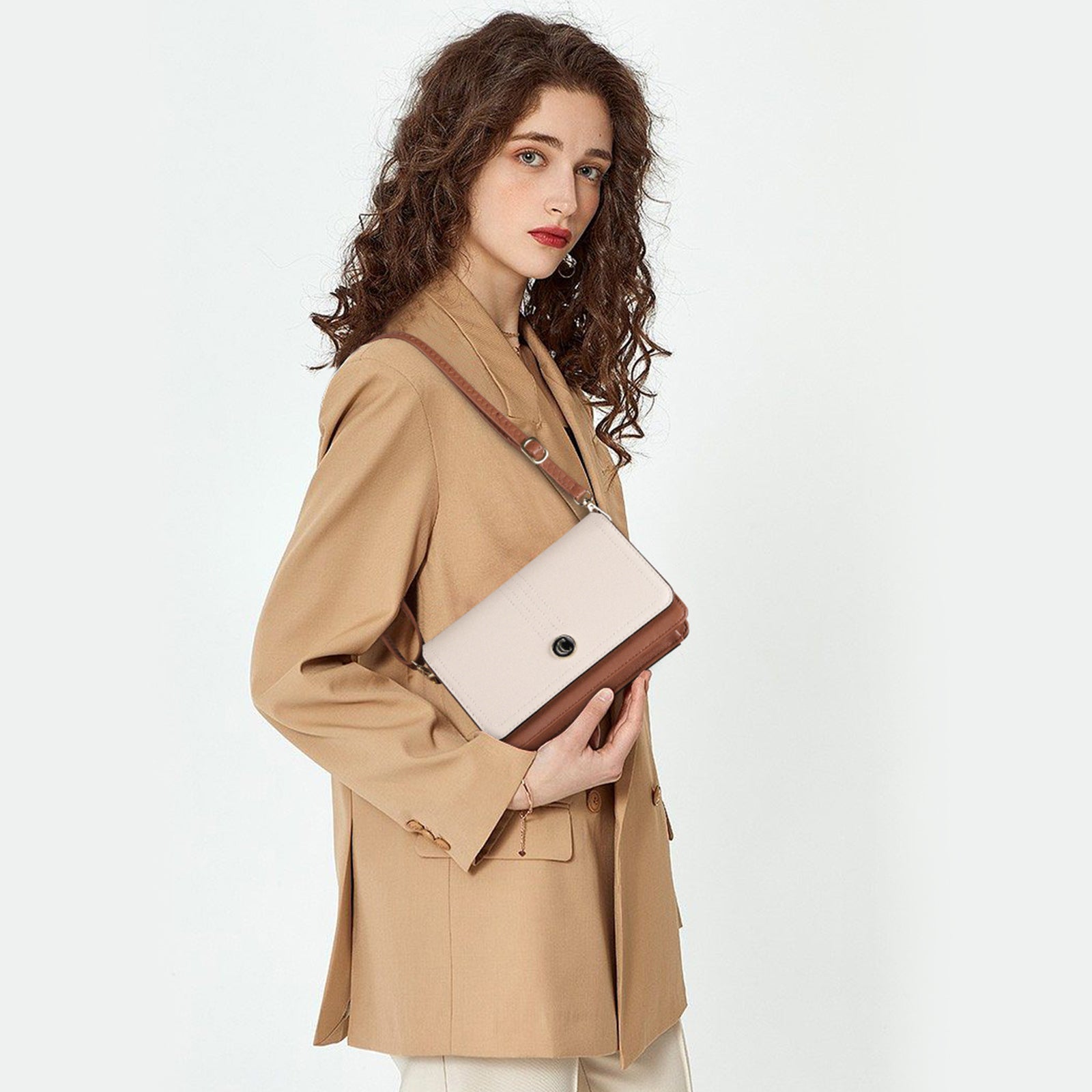 CLUCI Crossbody Purse for Women, Wristlet Wallet, Small Shoulder Bag with Card Slots, Leather Flap Cell phone Clutch