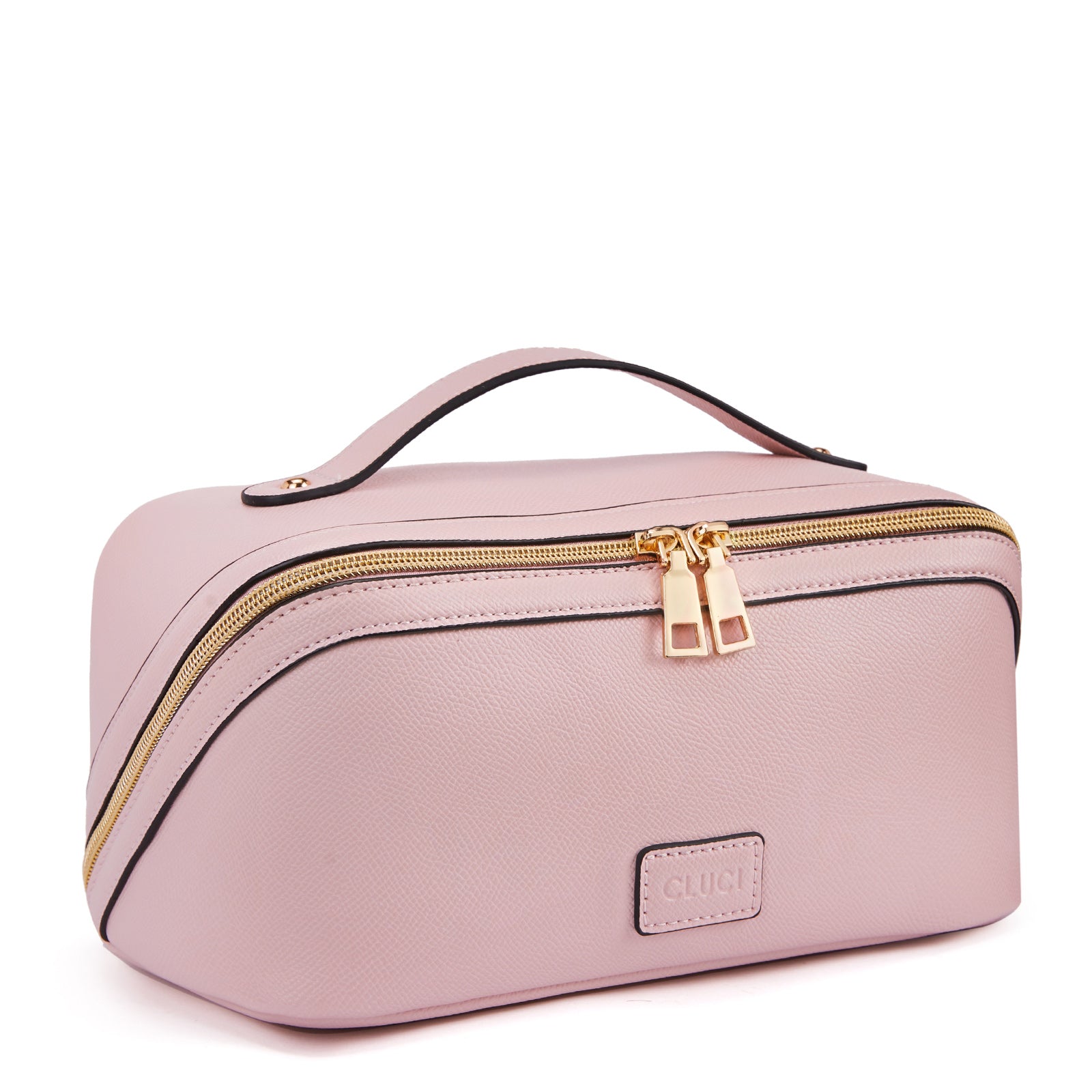 CLUCI Makeup Bag PU Leather Waterproof Large Capacity Cosmetic Bag Organizer Toiletry Bag with Handle and Divider Travel Bag