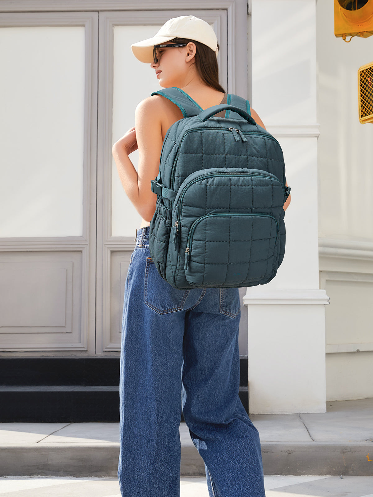 CLUCI 17.3'' Puffer Quilted Laptop Backpack for Women